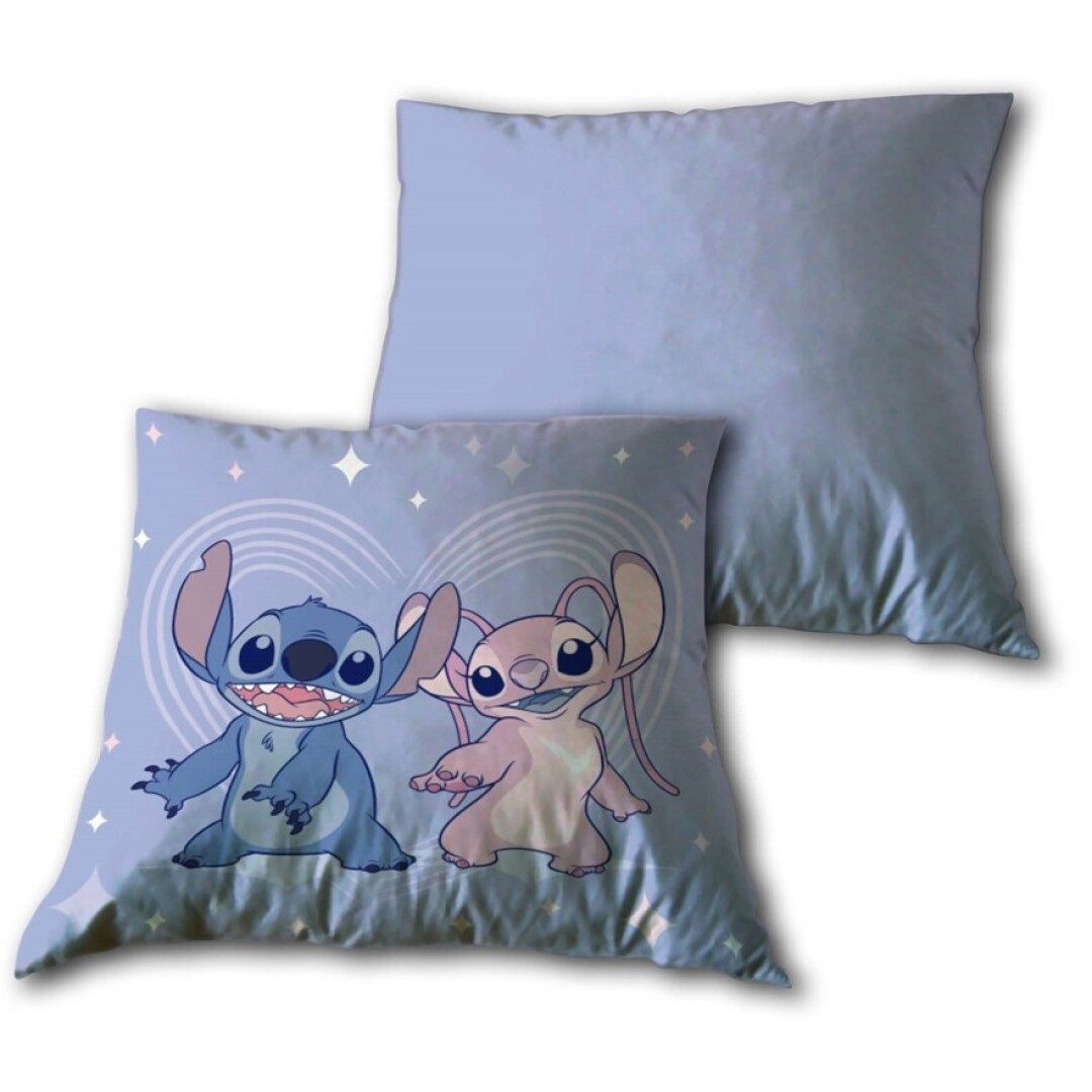 Disney Dekokissen Disney Stitch Angel Velours Kissen Dekokissen 35x35 cm