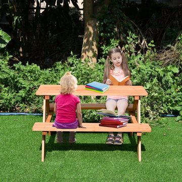 Coemo Garten-Kindersitzgruppe, (Set), 1 Tisch 2 Bänke Picknicktisch Kinder Sitzgruppe Braun