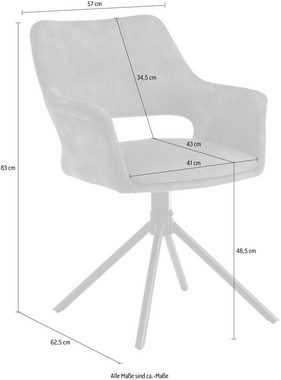 byLIVING Esszimmerstuhl Eleonore 2er-Set (Set, 2 St), drehbarer Stuhl mit gemütlicher Polsterung in verschiedenen Stoffen