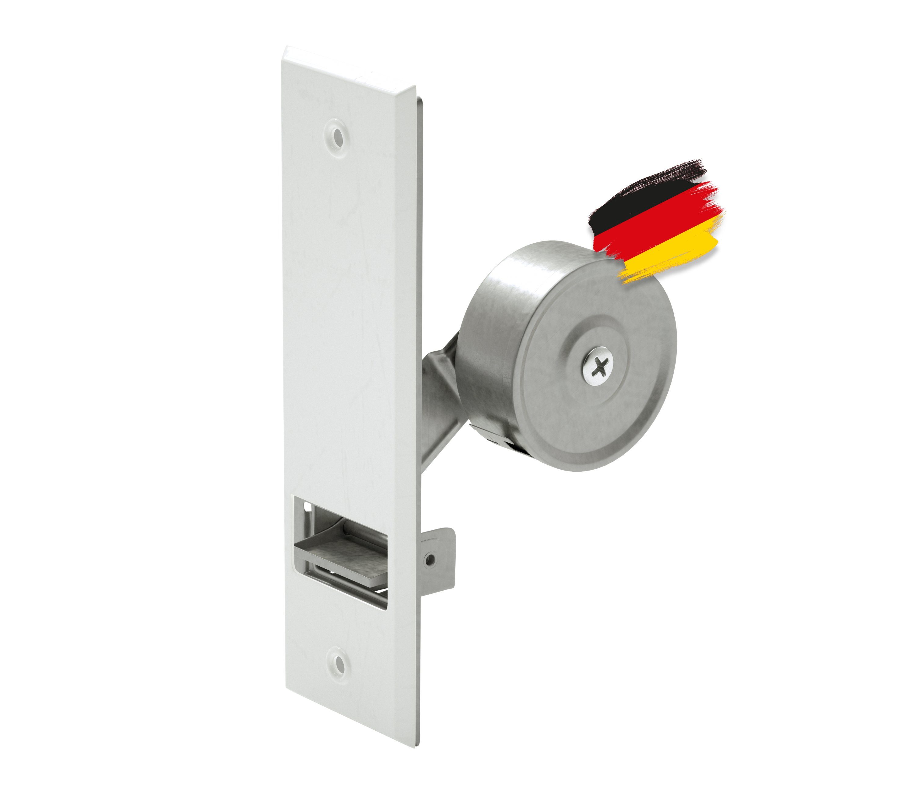 BAUHELD Einlass-Gurtwickler [Made in Germany] Rolladen Gurtwickler Unterputz, Gurtbreite 23,00 mm, Einlassgurtwickler inkl. Abdeckplatte oder ohne Rolladengurt Abdeckung, Verzinkter Stahl, Vorgespannte Feder