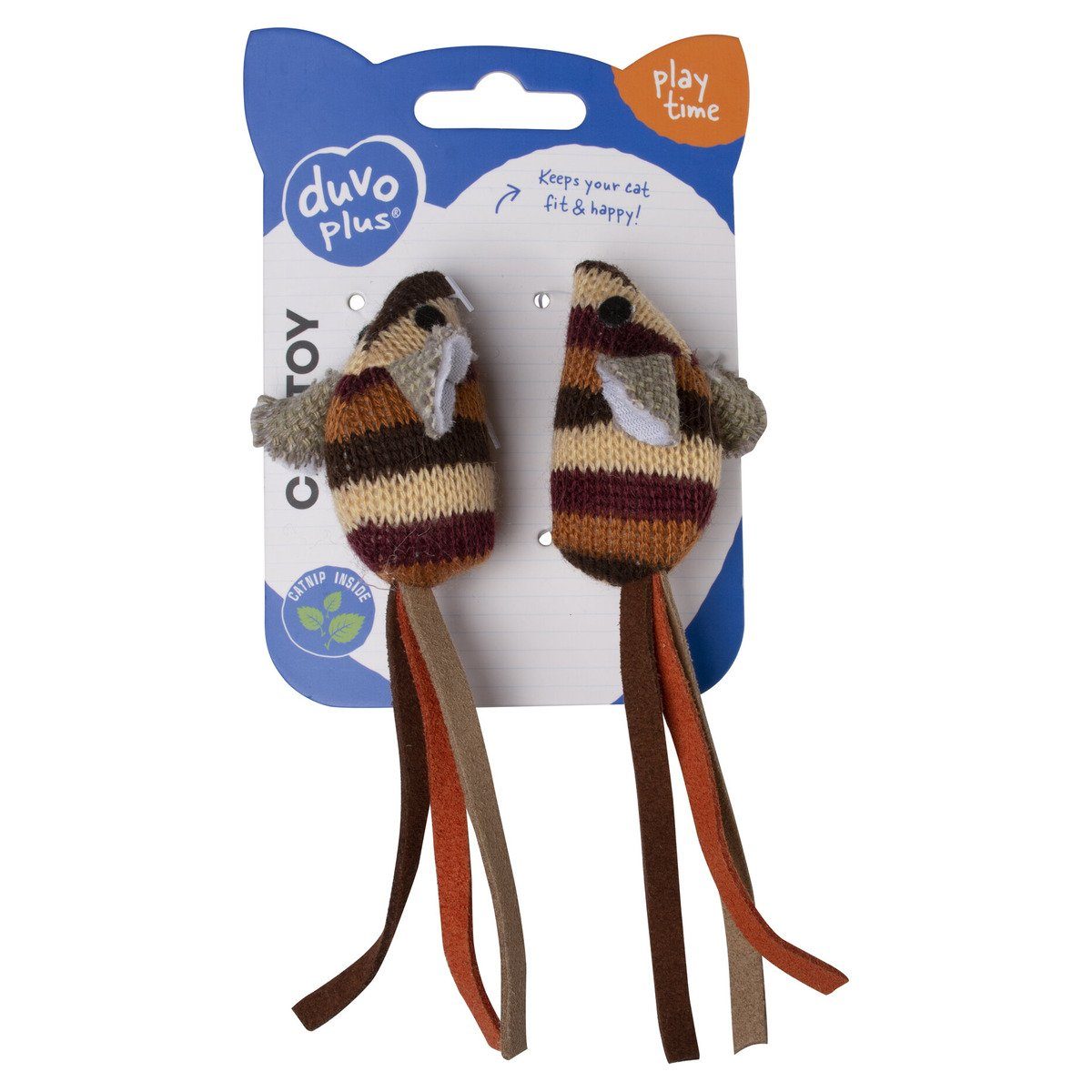 DUVO+ Tierkuscheltier Katzenspielzeug Knitted Mäuse braun günstig online kaufen