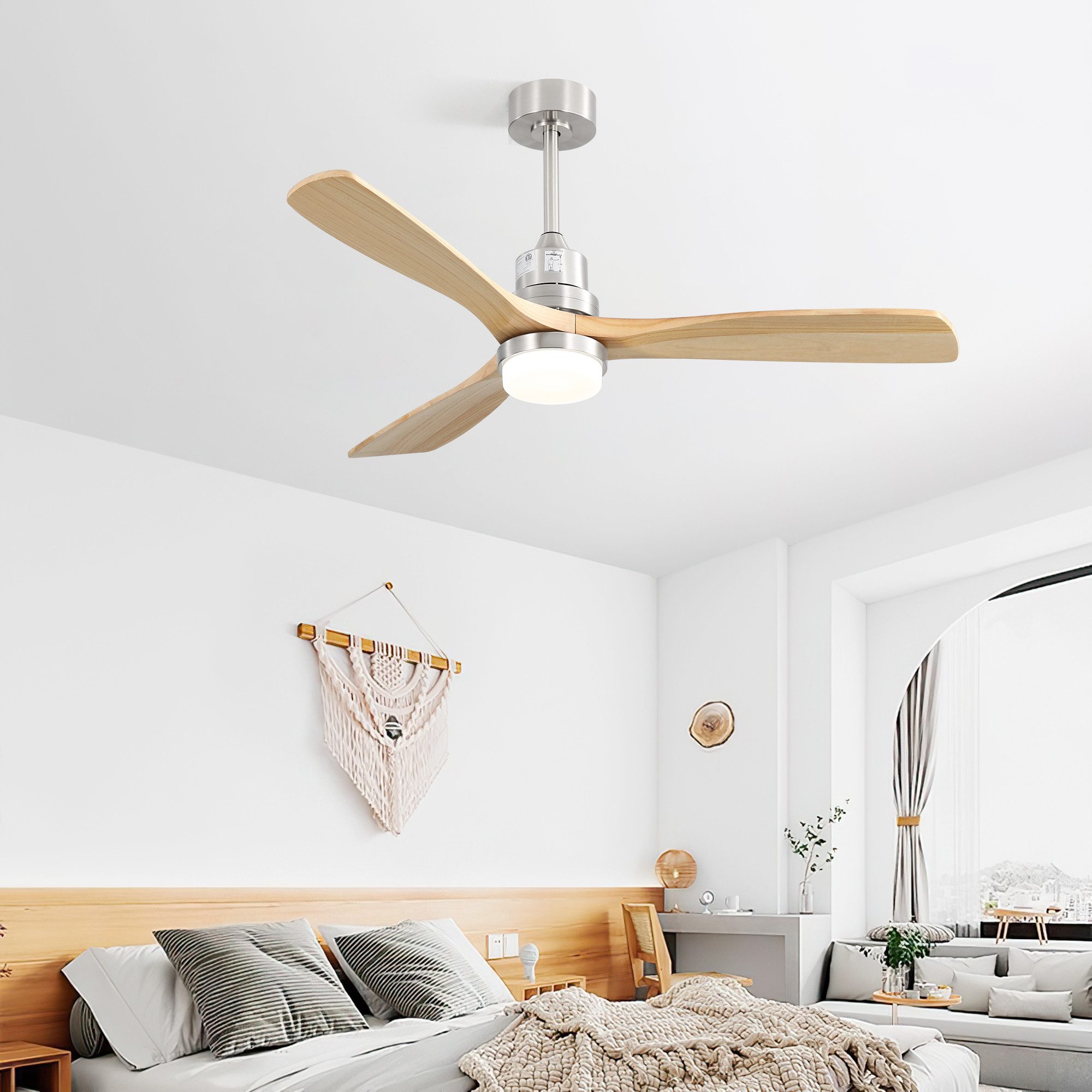 MODFU Deckenventilator Holzdesign mit reversibler Funktion, günstig online kaufen
