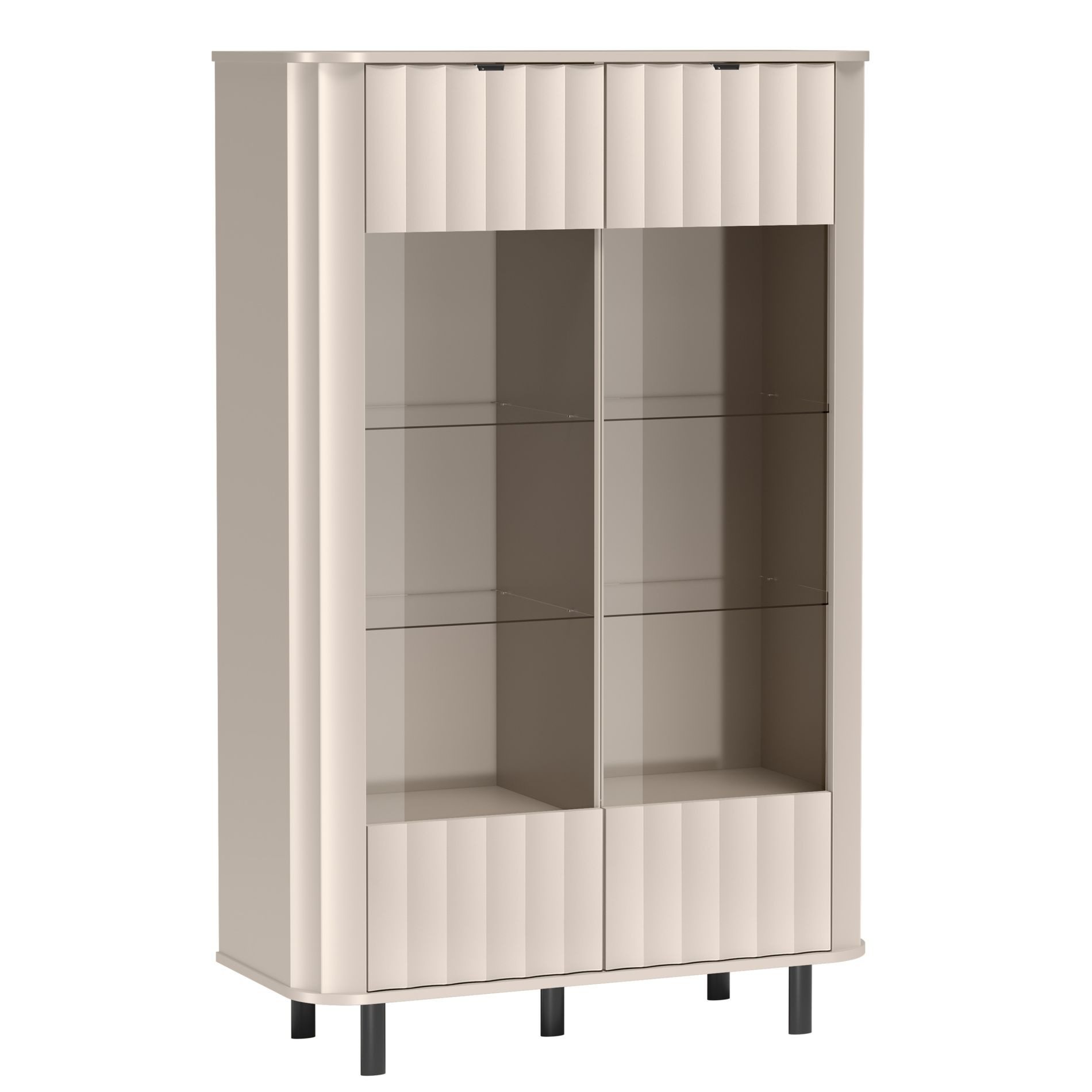 Selsey Standvitrine NOVADO Vitrine zweitürig, 98 cm, Kaschmirgrau