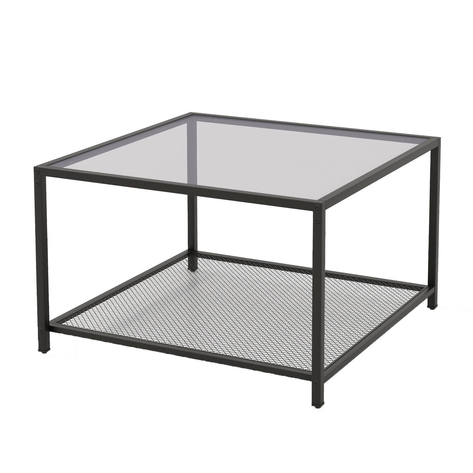 COSTWAY Couchtisch, Glas, 2 Ebenen mit günstig online kaufen