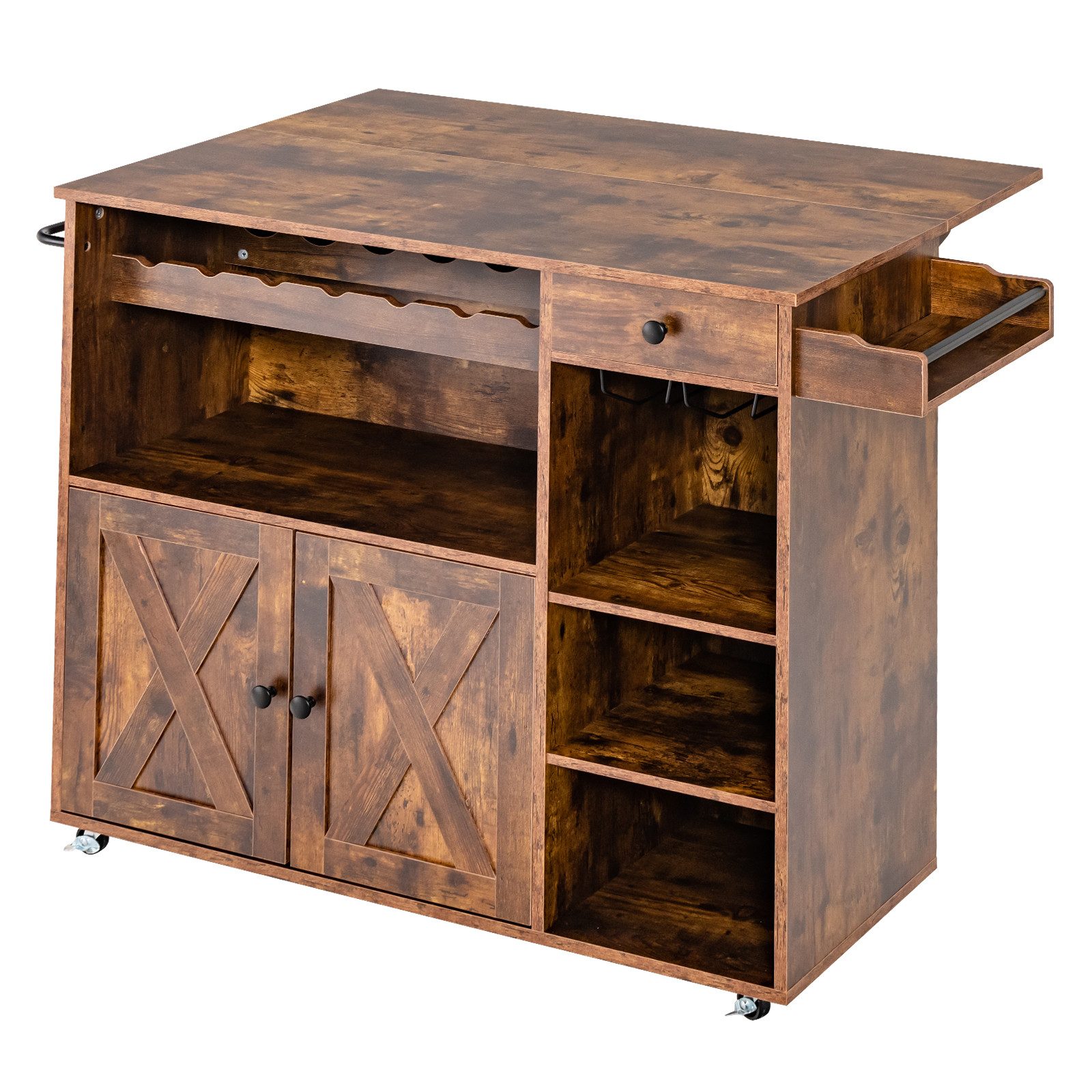 COSTWAY Küchenwagen, mit klappbarer Arbeitsplatte, Schublade & Regal, rollb günstig online kaufen