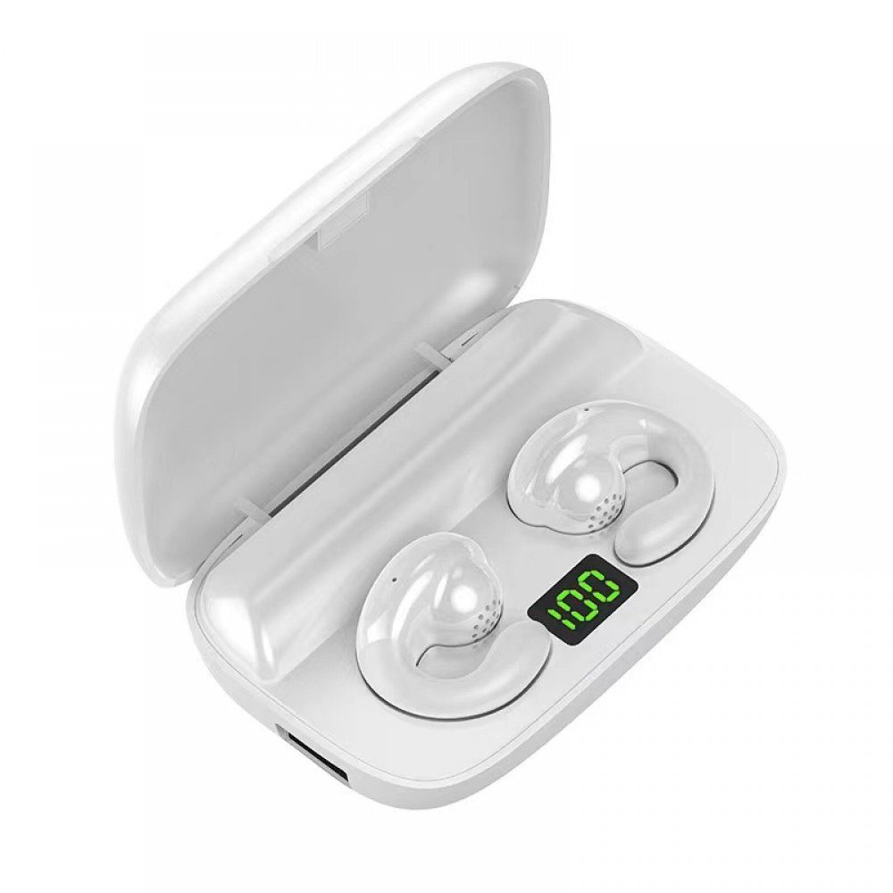 Bluetooth-Soundbrille Knochenleitung binaurale kabelloser Ohrclip, S19 MOUTEN weiß Bluetooth-Headset,