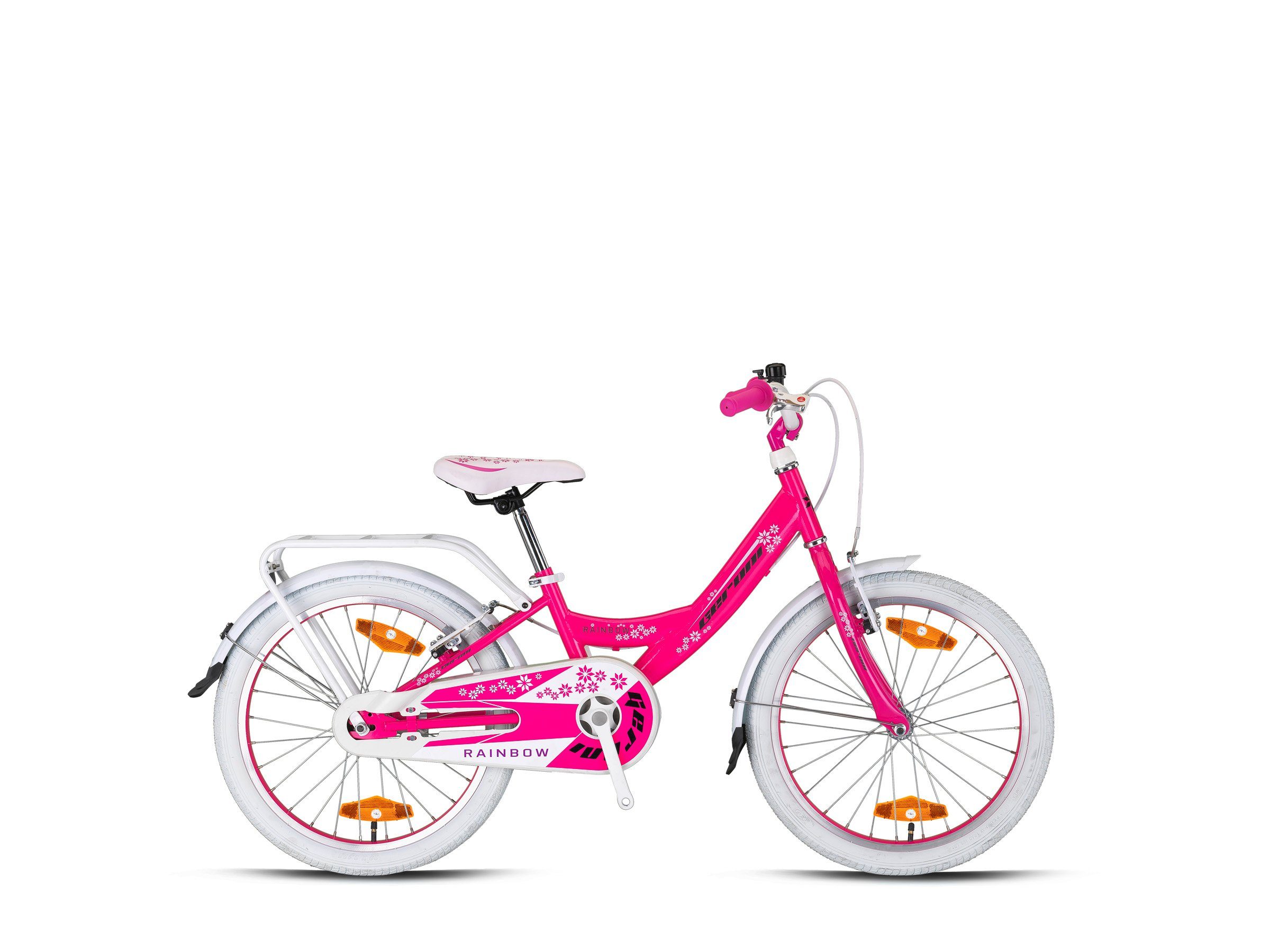 Rezzak Kinderfahrrad 20 Zoll Fahrrad Mädchenfahrrad Rücktrittbremse Pink, 1 Gang, V-bremse vorne Hinten und Rücktrittbremse Pink ab 6 Jahren