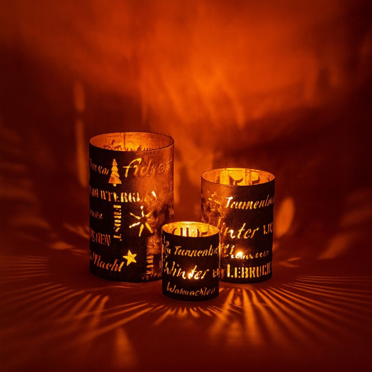 RIFFELMACHER & WEINBERGER Christbaumschmuck Laternen Set 3-tlg, Beere Gold, Für Kerzen bis 1