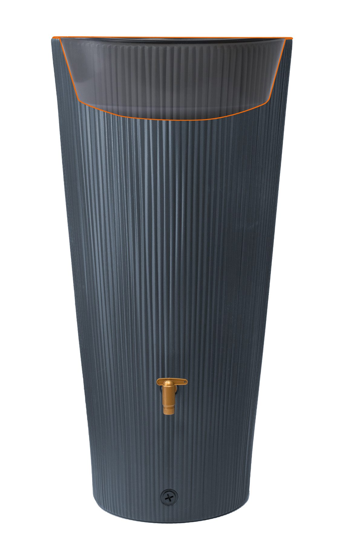 4rain Rain Barrel VASO 2in1 DECOR Rainwater Storage Complete Set 220 L, graphite grey