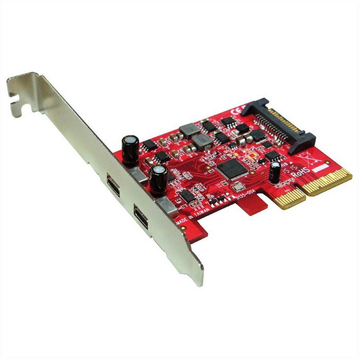 ROLINE PCI-Express-Karte USB 3.2 Gen 2 Computer-Adapter 2x USB-C