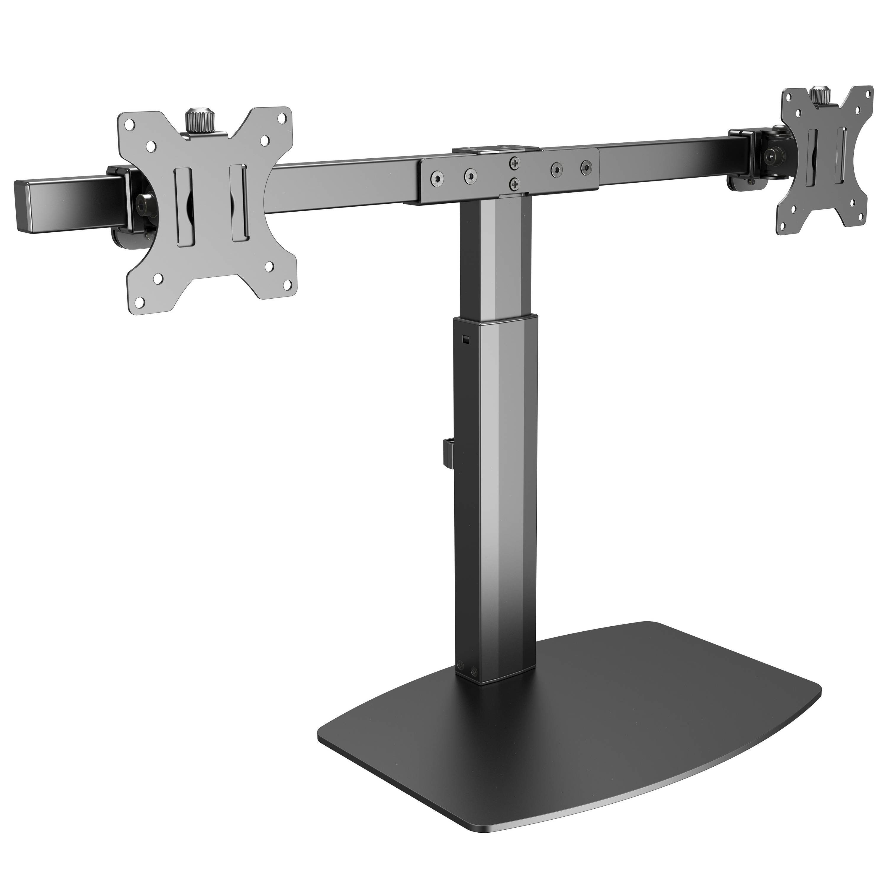 RICOO Monitor-Halterung Monitor Tischhalterung höhenverstellbar, für 2 Monitore TS4111, (bis 27 Zoll, VESA 75x75 und 100x100, 1-tlg., 6 Kg Belastbarkeit, für 43-69 cm (17"-27) Bildschirm-Diagonale, neigbar +/-20°, schwenkbar bis zu 20°, Standfuß mit Gasdruckfeder)