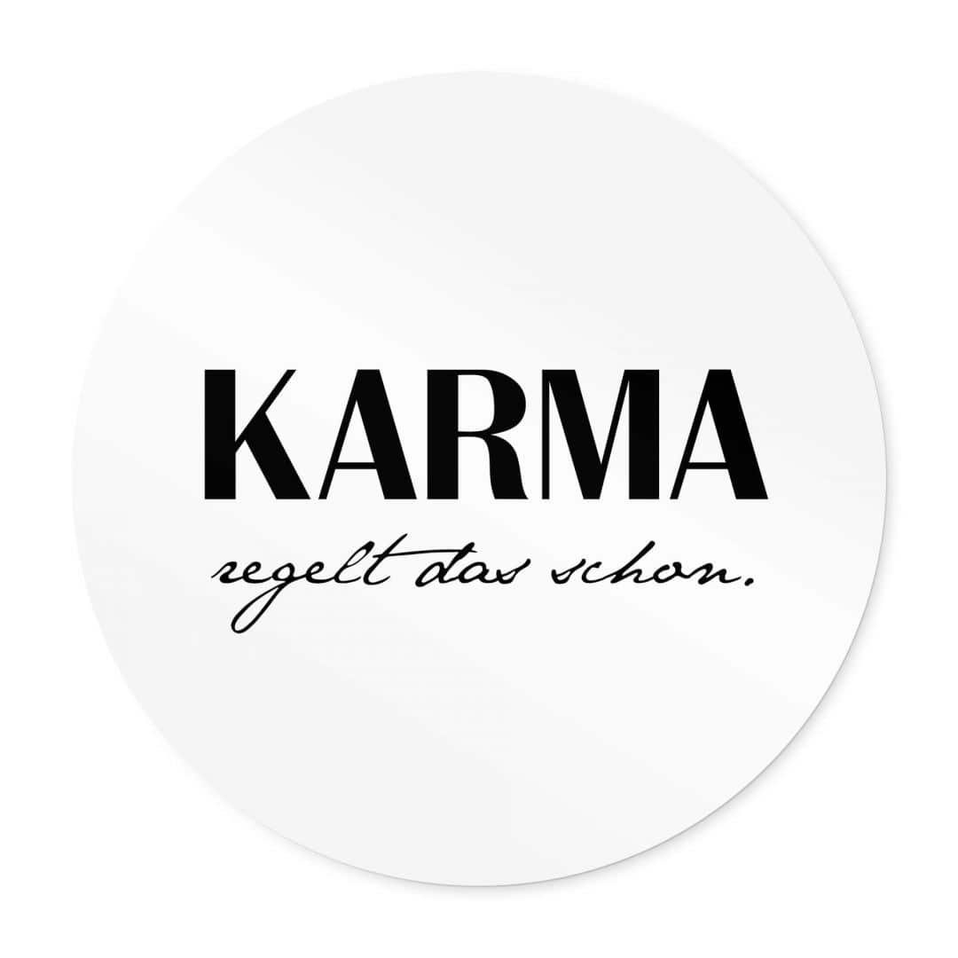 K&L Wall Art Poster Wandbild Poster Rund minimalistischer Schriftzug Karma günstig online kaufen