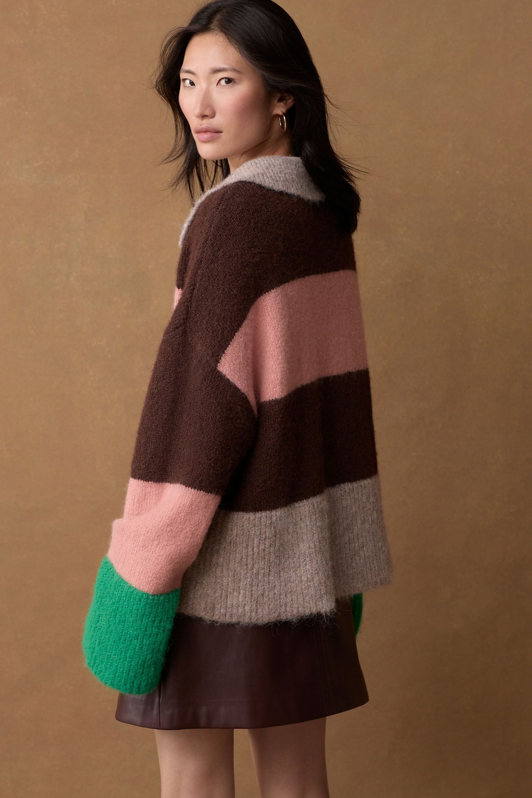 Next Polokragenpullover Gestreifter Polo-Strickpullover mit Kragen günstig online kaufen