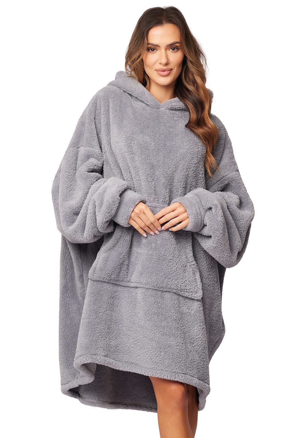 Vivisence Bademantel 5028, Polyester, mit Kapuze