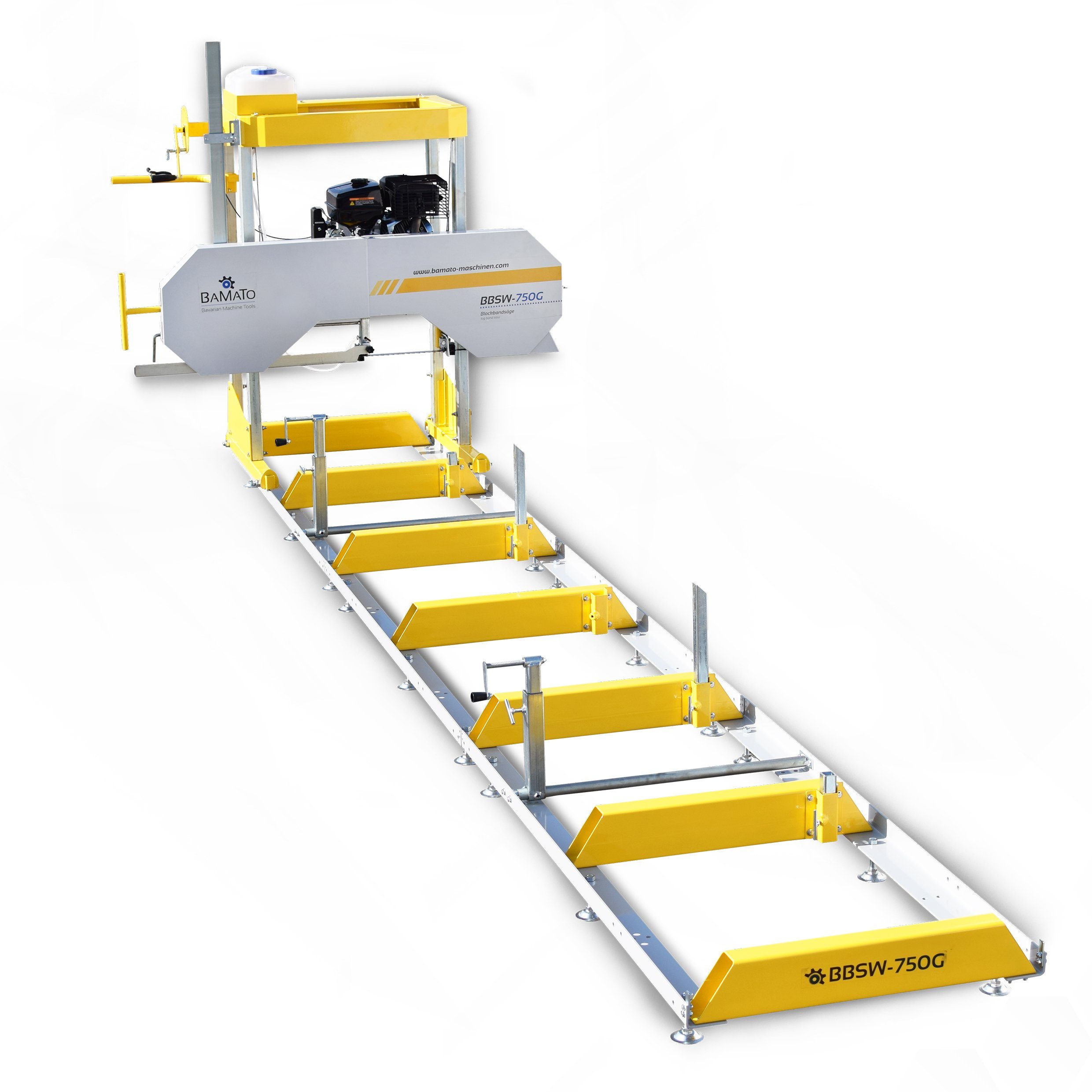 Blockbandsäge, Holzbandsäge Bandführung, kugelgel. Kühlung, 1-St., Benzin BBSW-750G, BAMATO E-Start