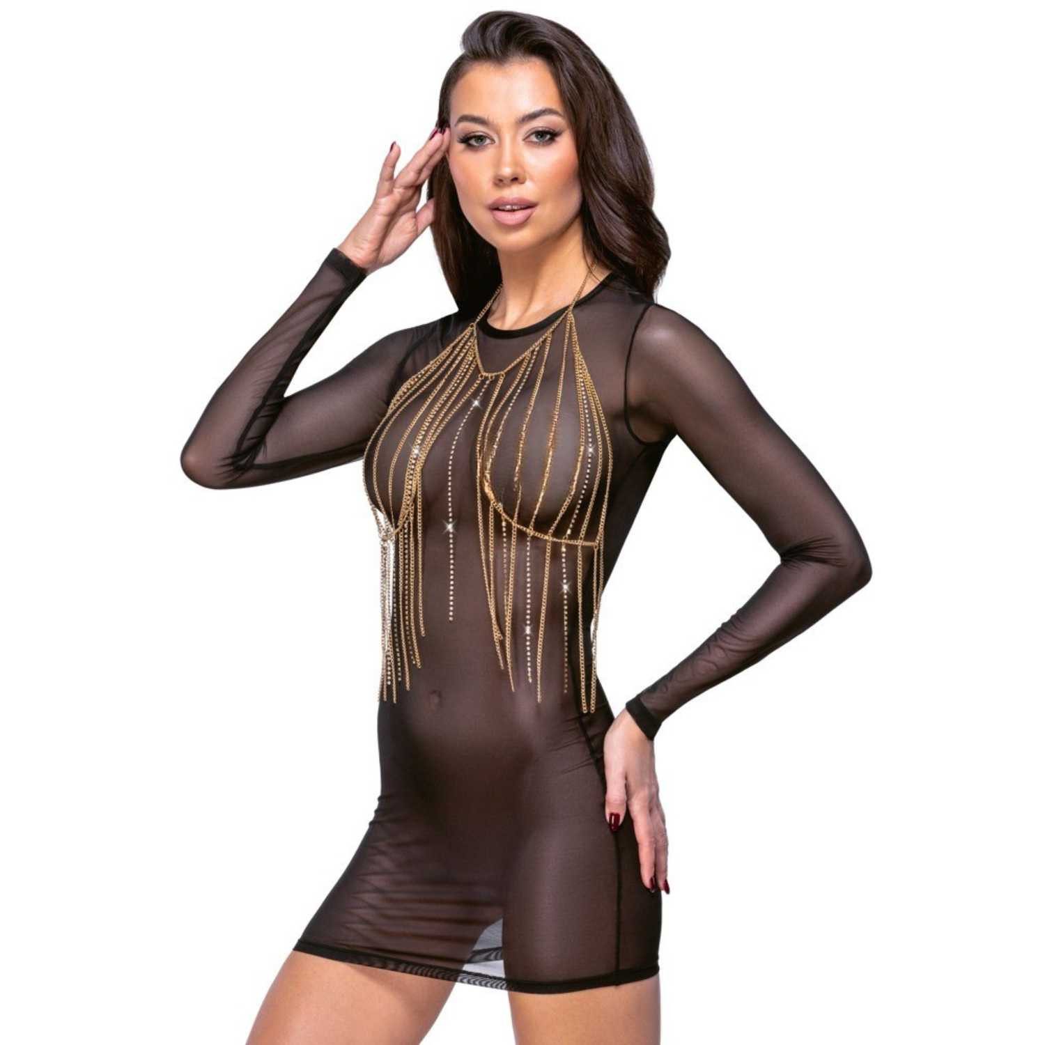 Cottelli ACCESSOIRES Crop-Top Ketten-Top goldfarben