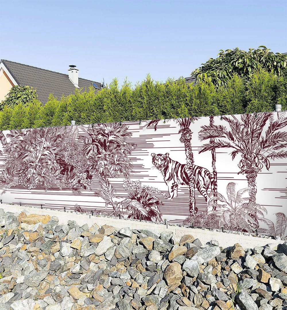 Sichtschutzzaunmatten Zaunbanner Dschungel Malerei Sichtschutz Garten Zaun