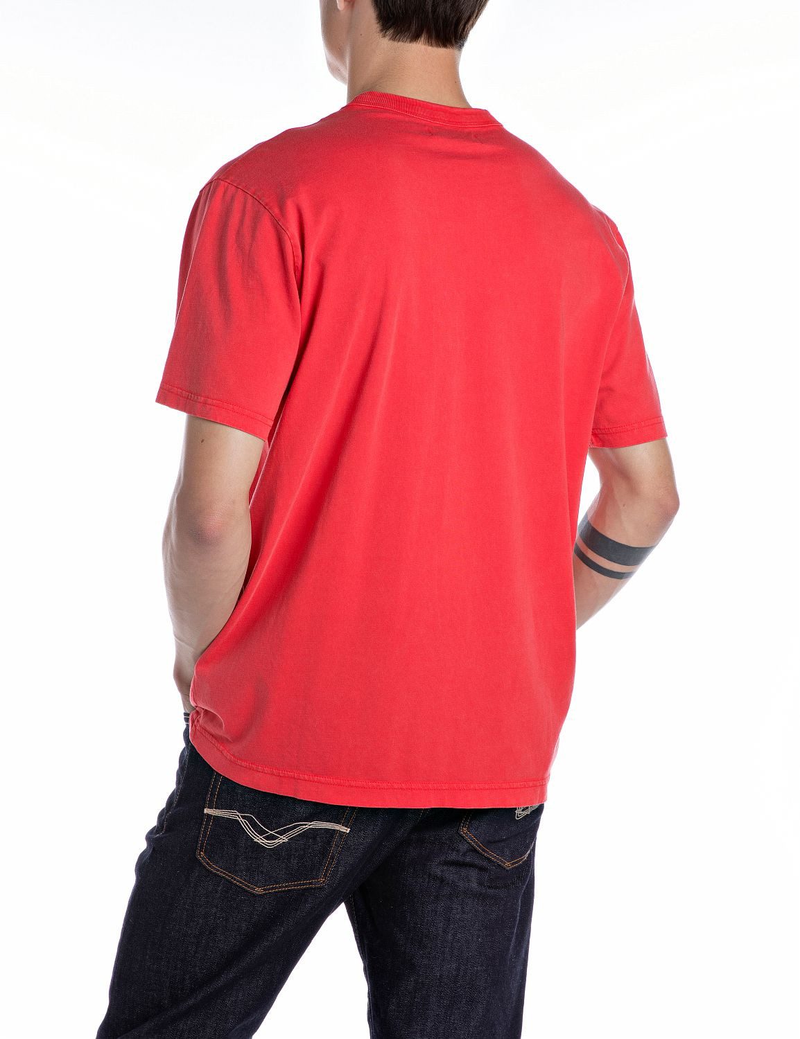 Replay T-Shirt mit rundem Aufdruck vorn günstig online kaufen