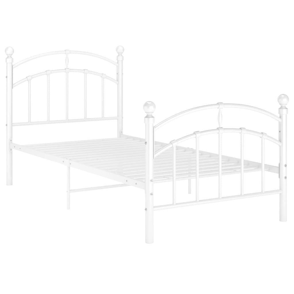 vidaXL Bett Bettgestell Weiß Metall 100x200 günstig online kaufen