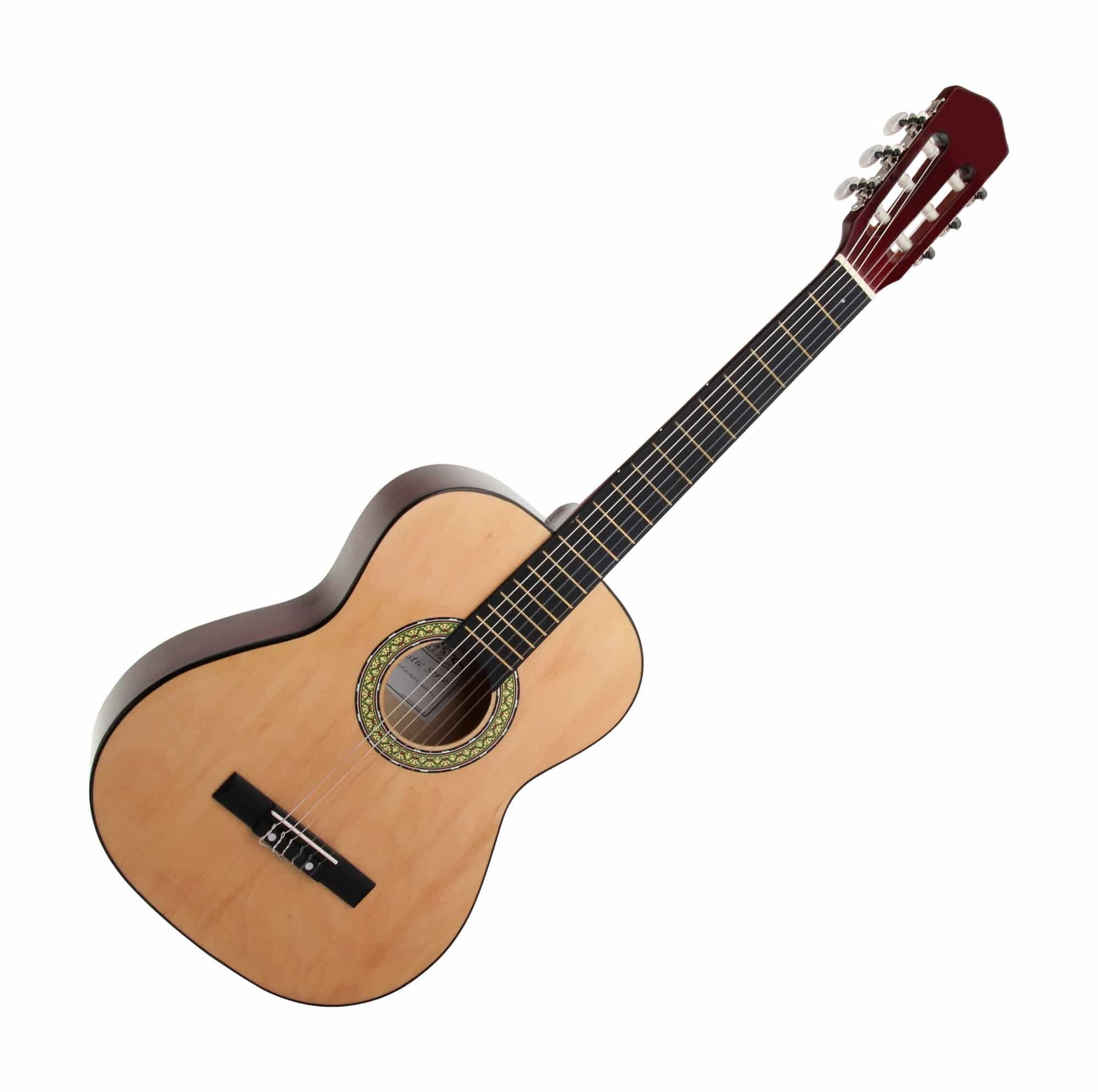 Classic Cantabile Konzertgitarre Klassik Gitarre - Komplettes Anfänger-Kit mit Ständer und Gigbag, 3/4, inkl. Fußbank, Stimmgerät und ein Satz Saiten
