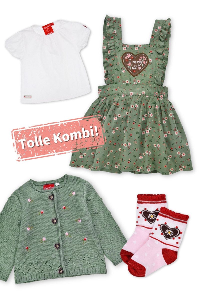 BONDI Trachtenkleid Strickjacke Baby/Kleinkind - HERZILEIN - salbei – Bild 5 von 5