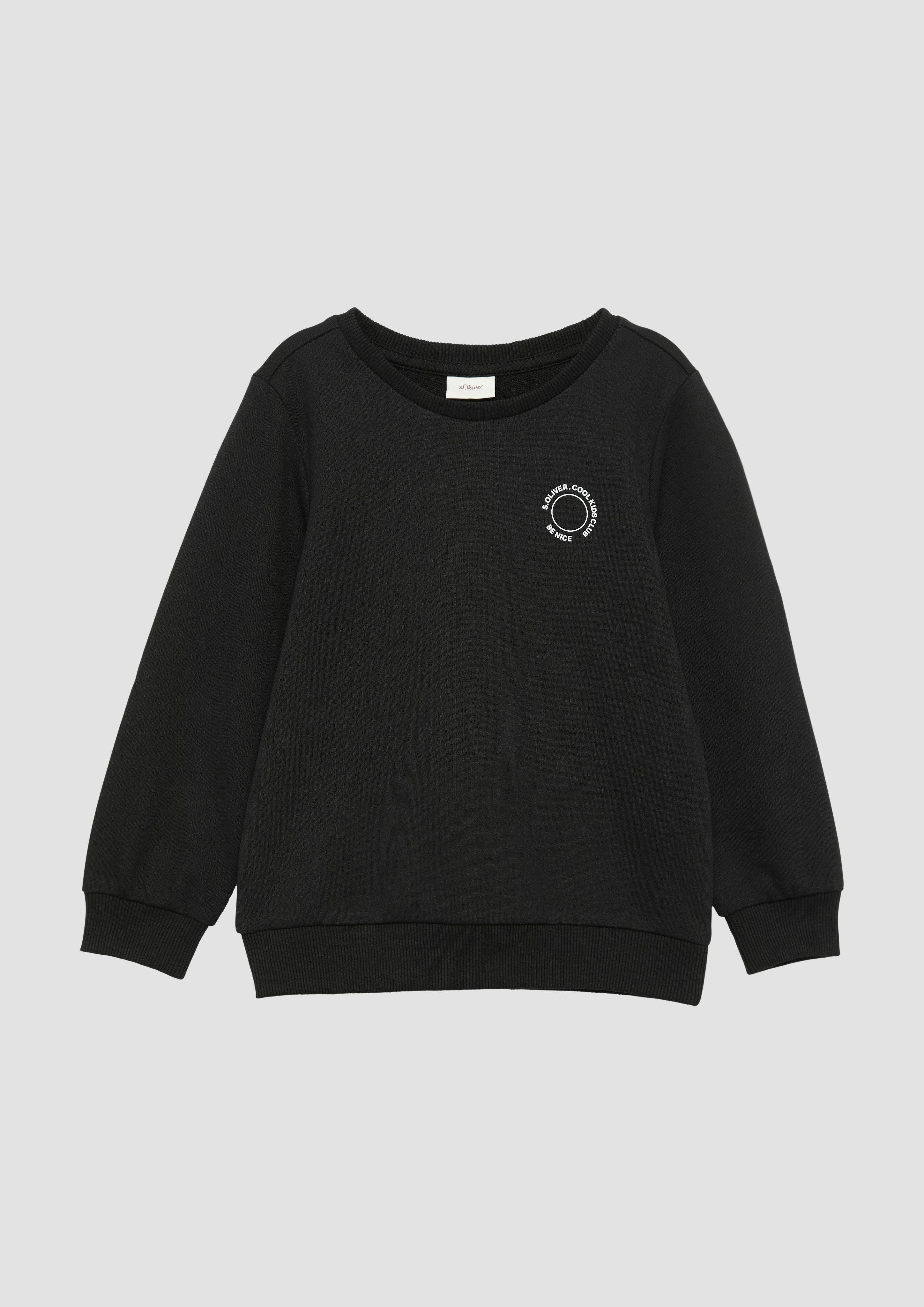Sweatshirt Unisex Sweatshirt mit Rippbündchen und kleinem Print-Detail