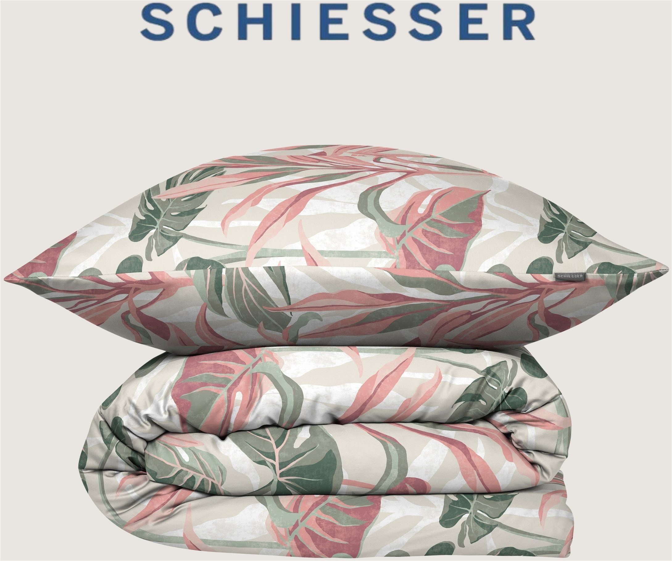 Schiesser Bettwäsche Camilla aus weicher Baumwolle mit floralem Muster, Renforcé, 2 teilig, MADE IN GREEN by OEKO-TEX®
