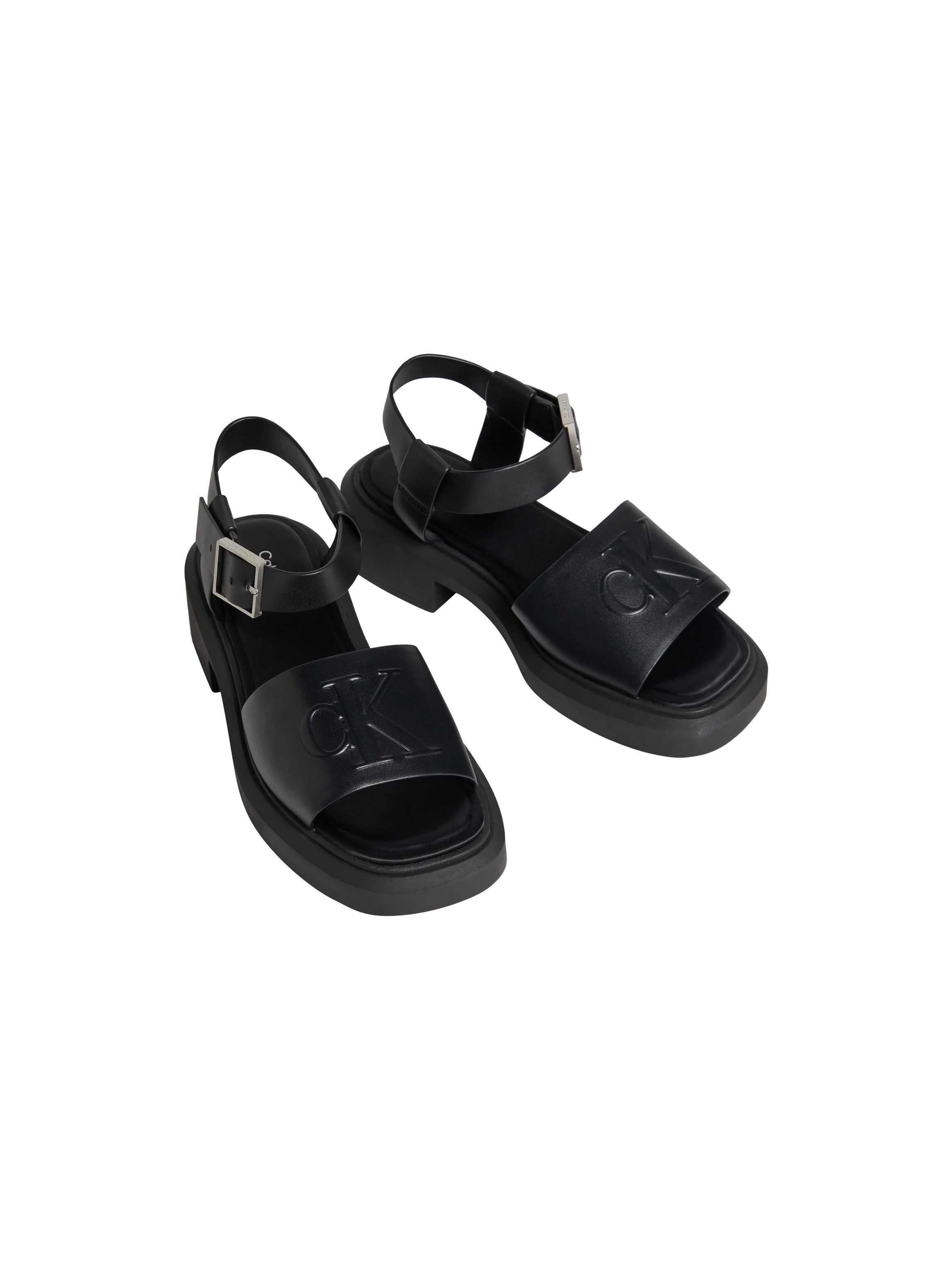 Calvin Klein CHUNKY SANDAL LTH MG Plateausandaletten Sommerschuh, Sandale, Blockabsatz, mit Schnallenverschluss