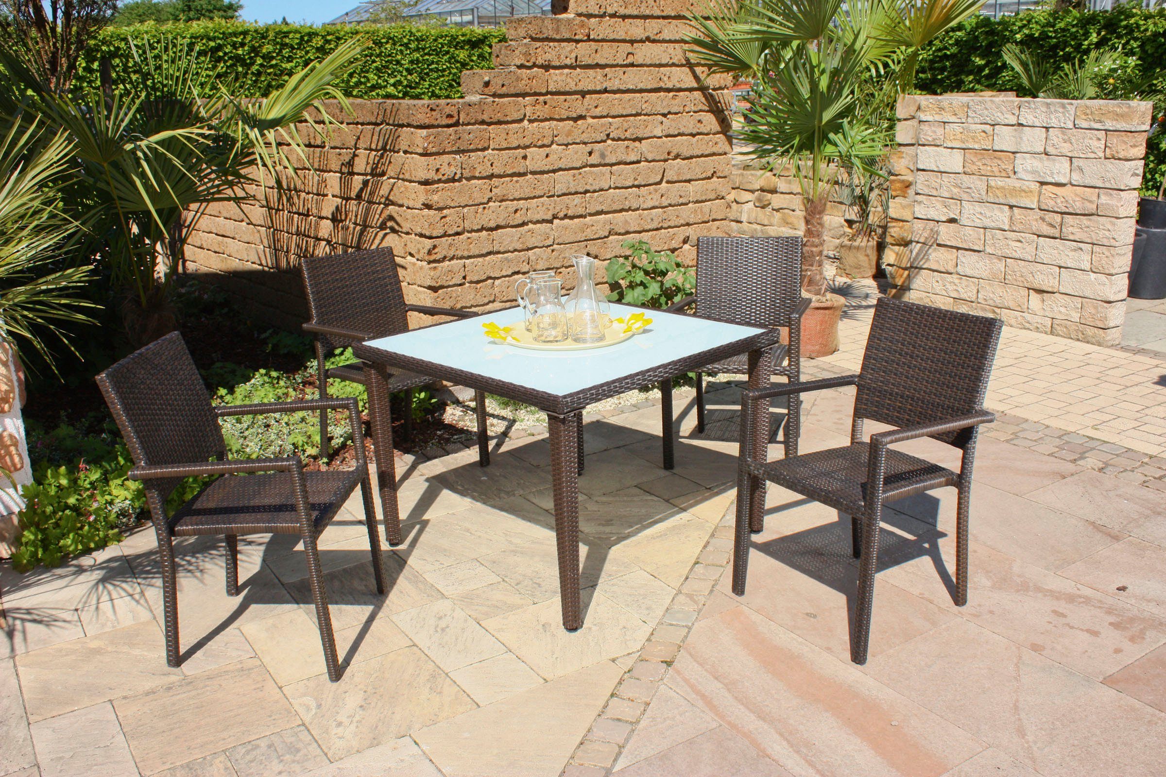 Garden Pleasure Stapelstuhl MALAGA (Set, 4 St), 4er Set, aus Aluminium