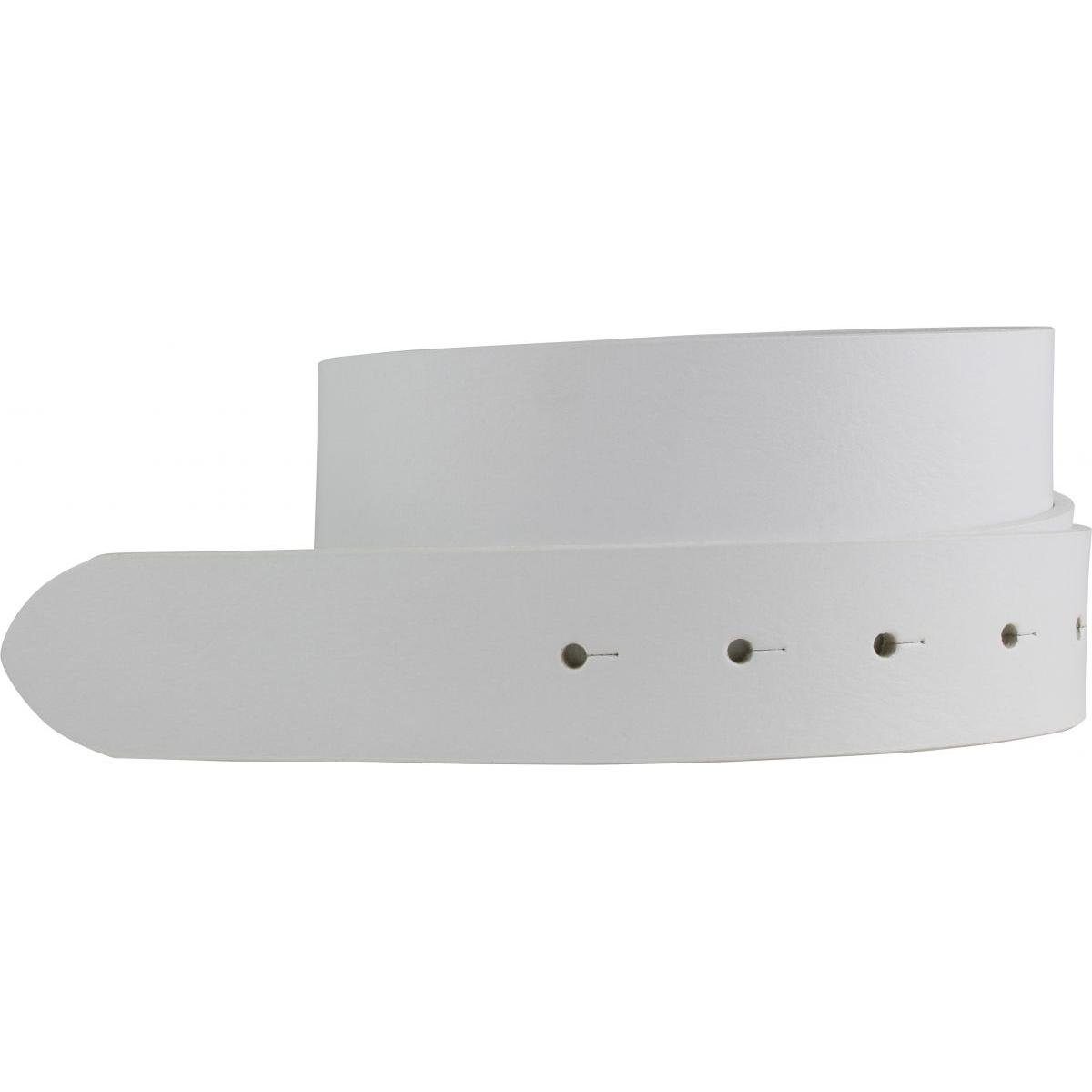 BELTINGER Ledergürtel Gürtel aus Vollrindleder ohne Schnalle 3,5 cm - Jeans-Gürtel für Damen Weiß