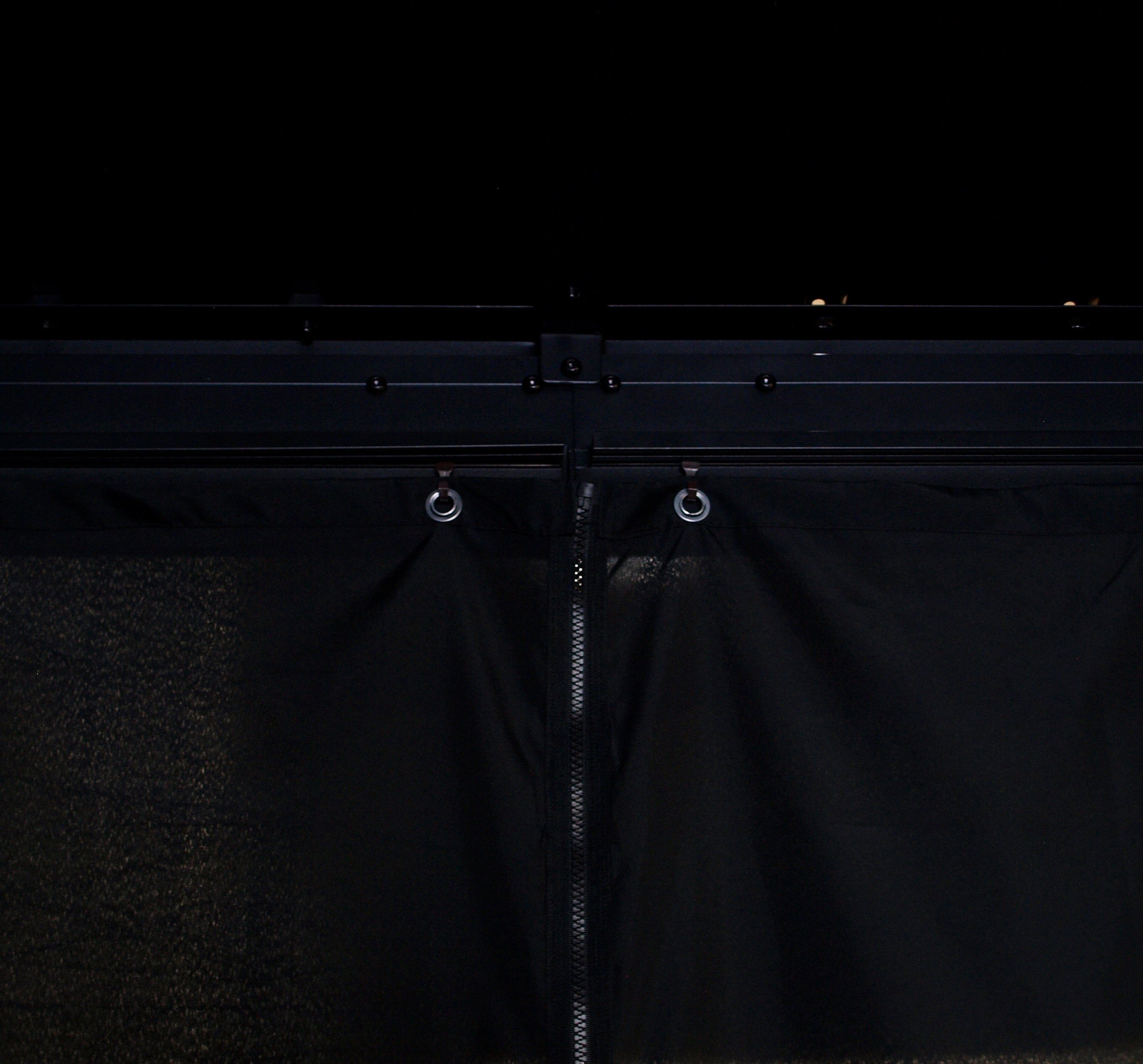 DEGAMO Pavillon NOVARA, mit 4 Seitenteilen, (inkl. Seitenteile), 3x3 Meter, Aluminium schwarz, Dach verzinkter Stahl