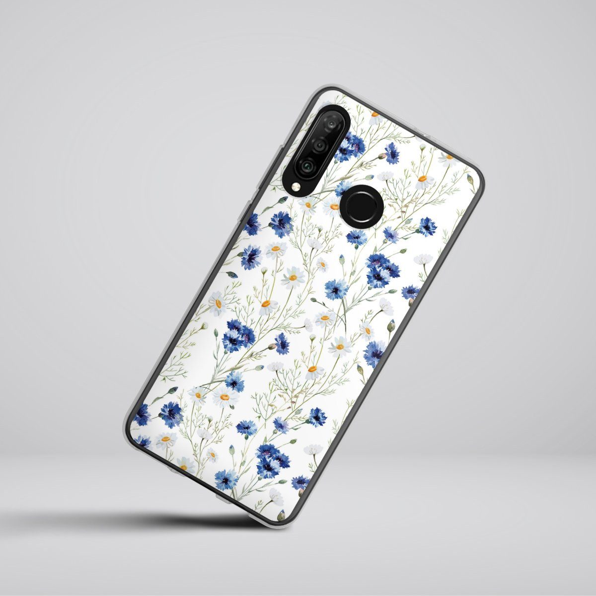 DeinDesign Handyhülle Muster Blume Blumen Flower Pattern 6, Huawei P30 Lite Premium Silikon Hülle Bumper Case Handy Schutzhülle