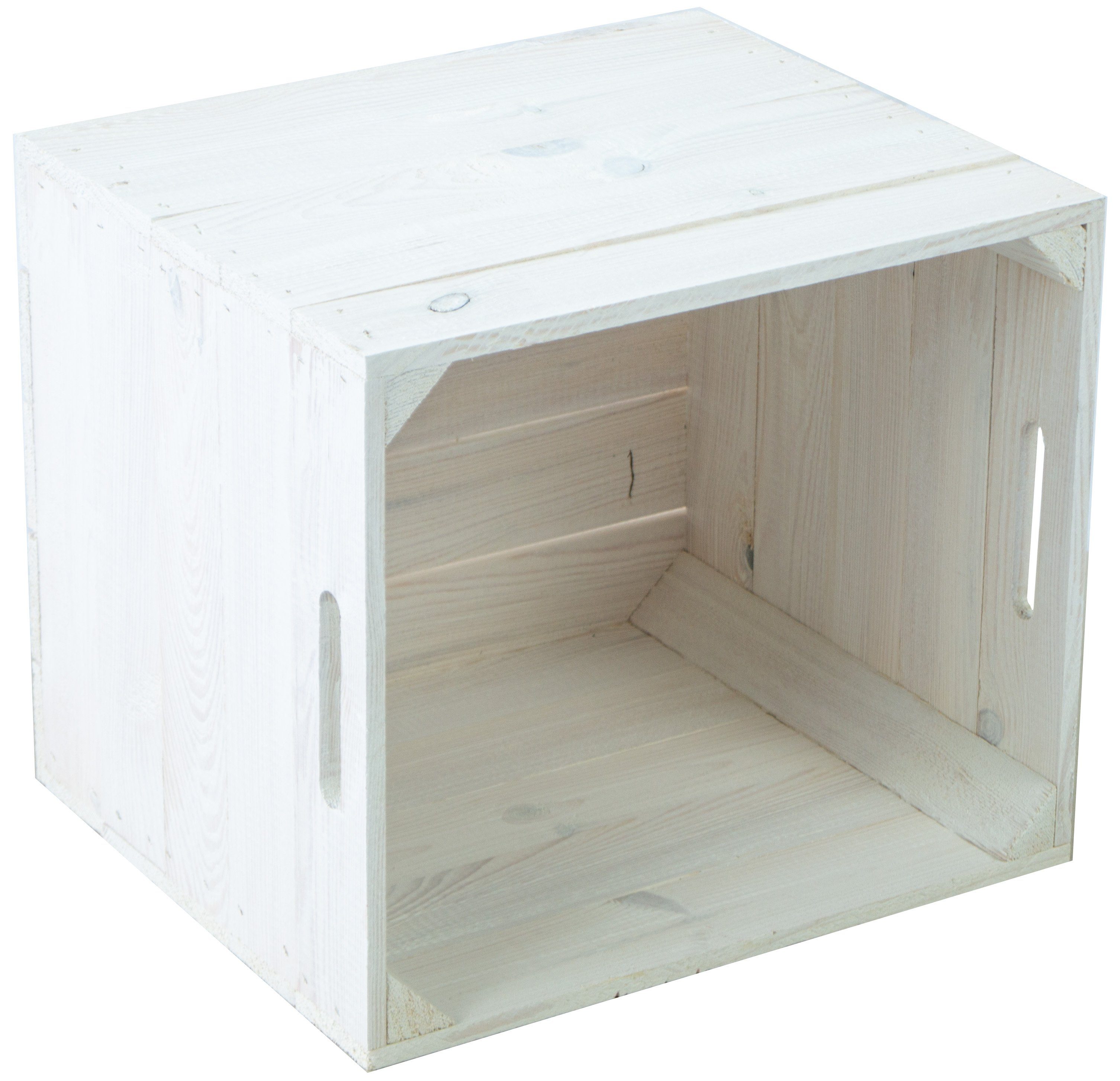 Kistenkolli Altes Land Allzweckkiste Holzkiste weiß passend für Kallax und Expeditregale Regaleinsatz (Spar-Set, 1er Set)