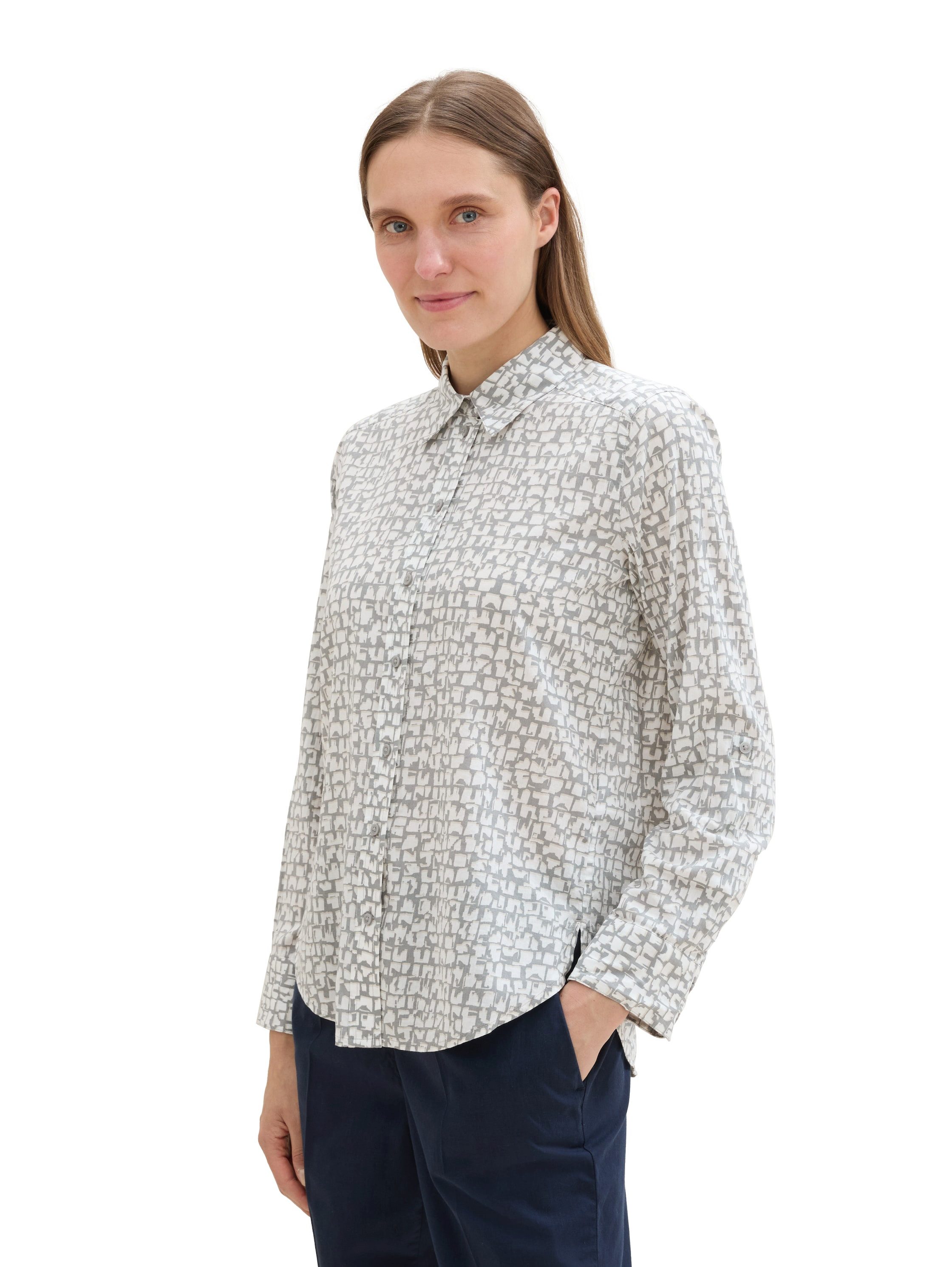 TOM TAILOR Langarmbluse mit All-Over Print günstig online kaufen