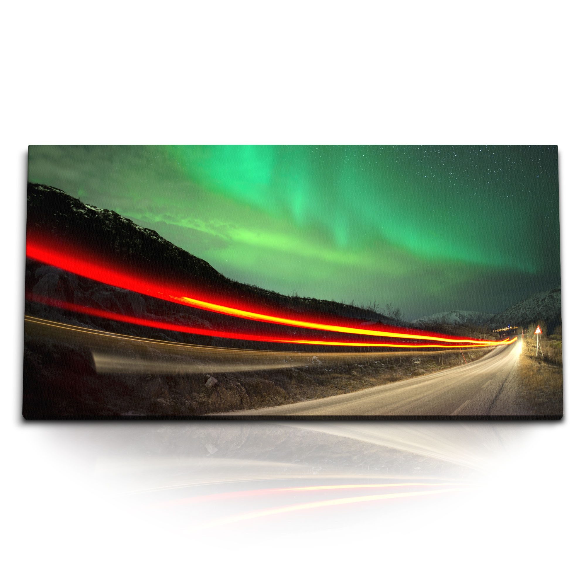 Leinwandbild Kunstdruck Bilder 120x60cm Polar Norden Astrofotografie Nacht Straße