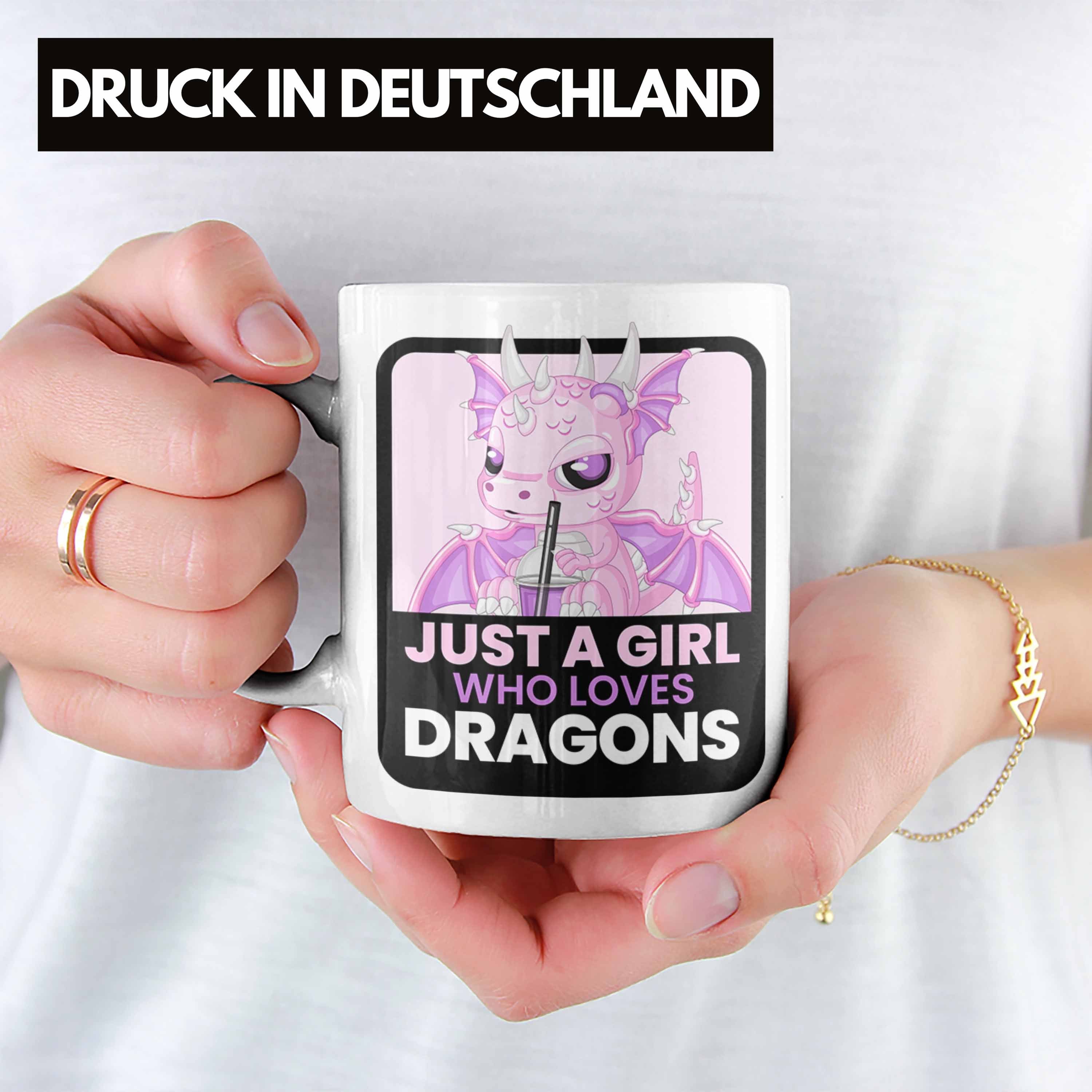 Geschenkidee Drachen-Liebhaberin Mäd für Trendation Drachen Weiss Frauen Geschenk Tasse Tasse