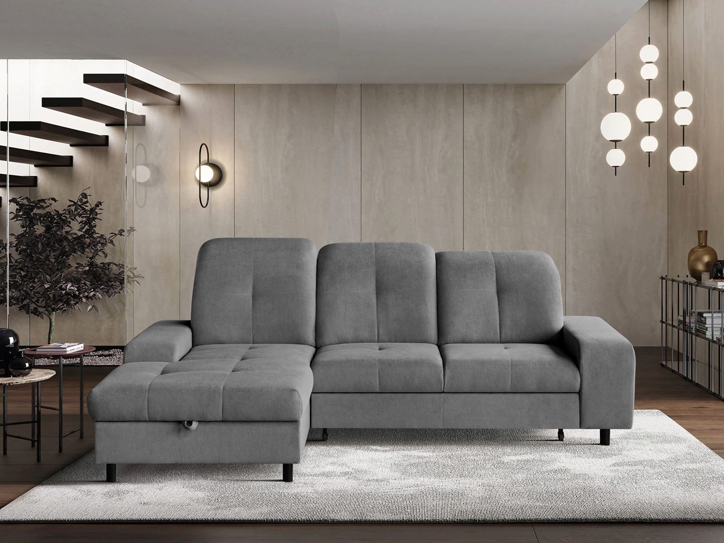 Beautysofa Ecksofa mit Schlaffunktion und Bettkasten günstig online kaufen