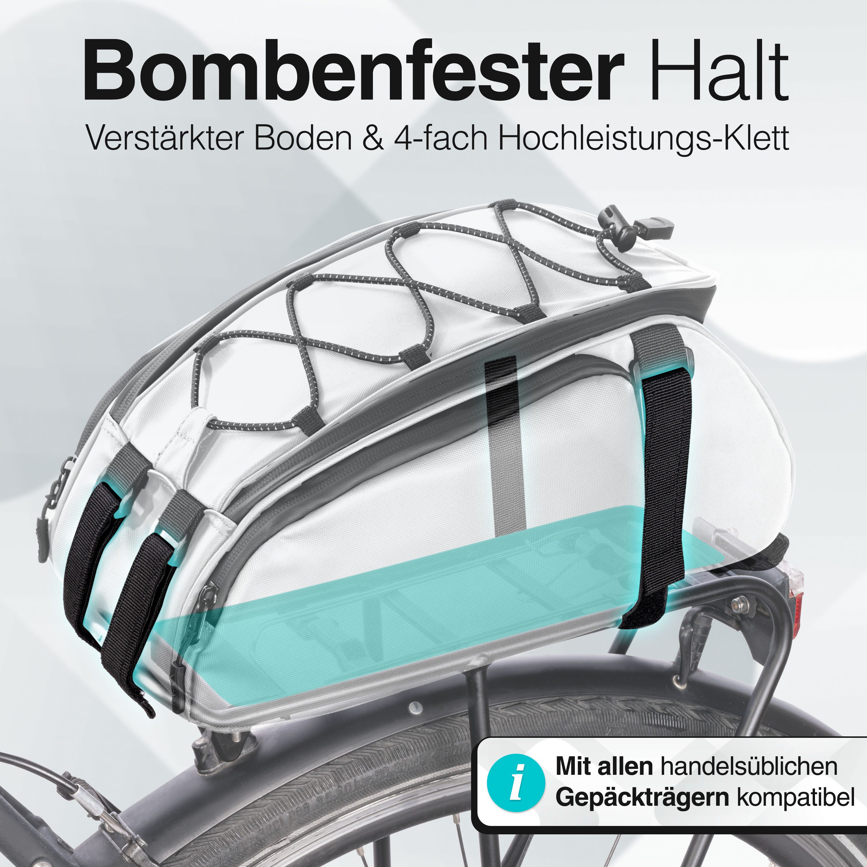 Valkental Gepäckträgertasche 3in1 Fahrradtasche Trunk Bag (mit Rucksackfunktion, und Tragegriff), wasserfest & reflektierend, 10L