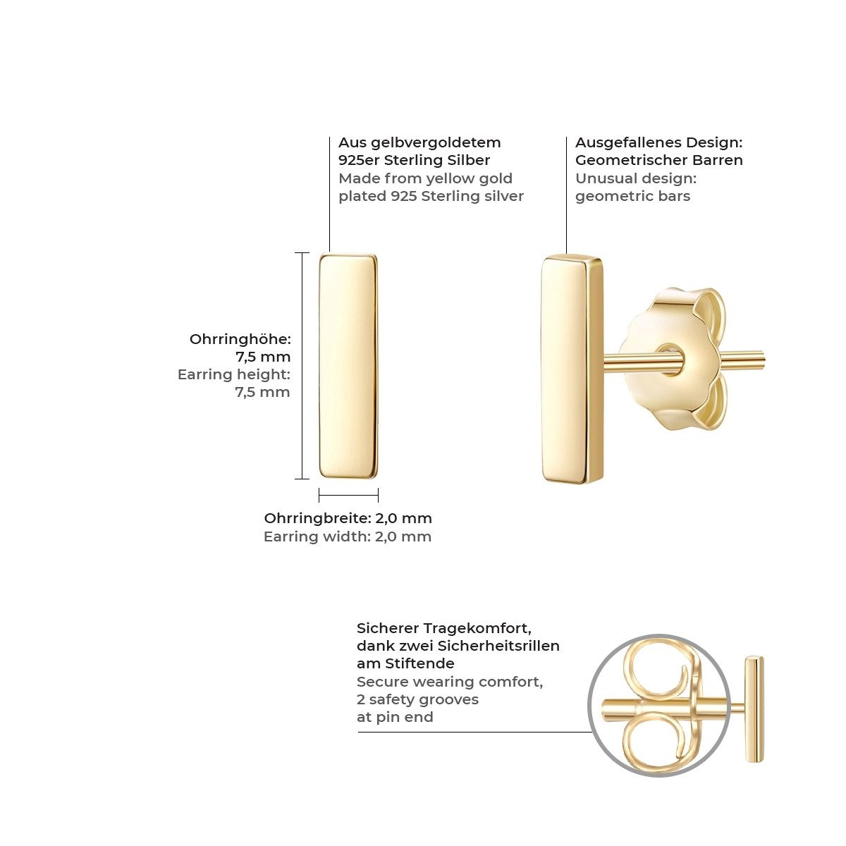 Glanzstücke München Paar Ohrstecker Set: A1347 (2-tlg), aus Sterling Silber günstig online kaufen
