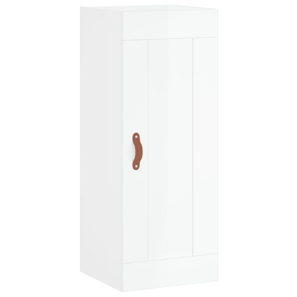 furnicato Wandhängeschrank Wandschrank 34,5x34x90 cm Hochglanz-Weiß mit Holzwerkstoff und, 1-tlg.