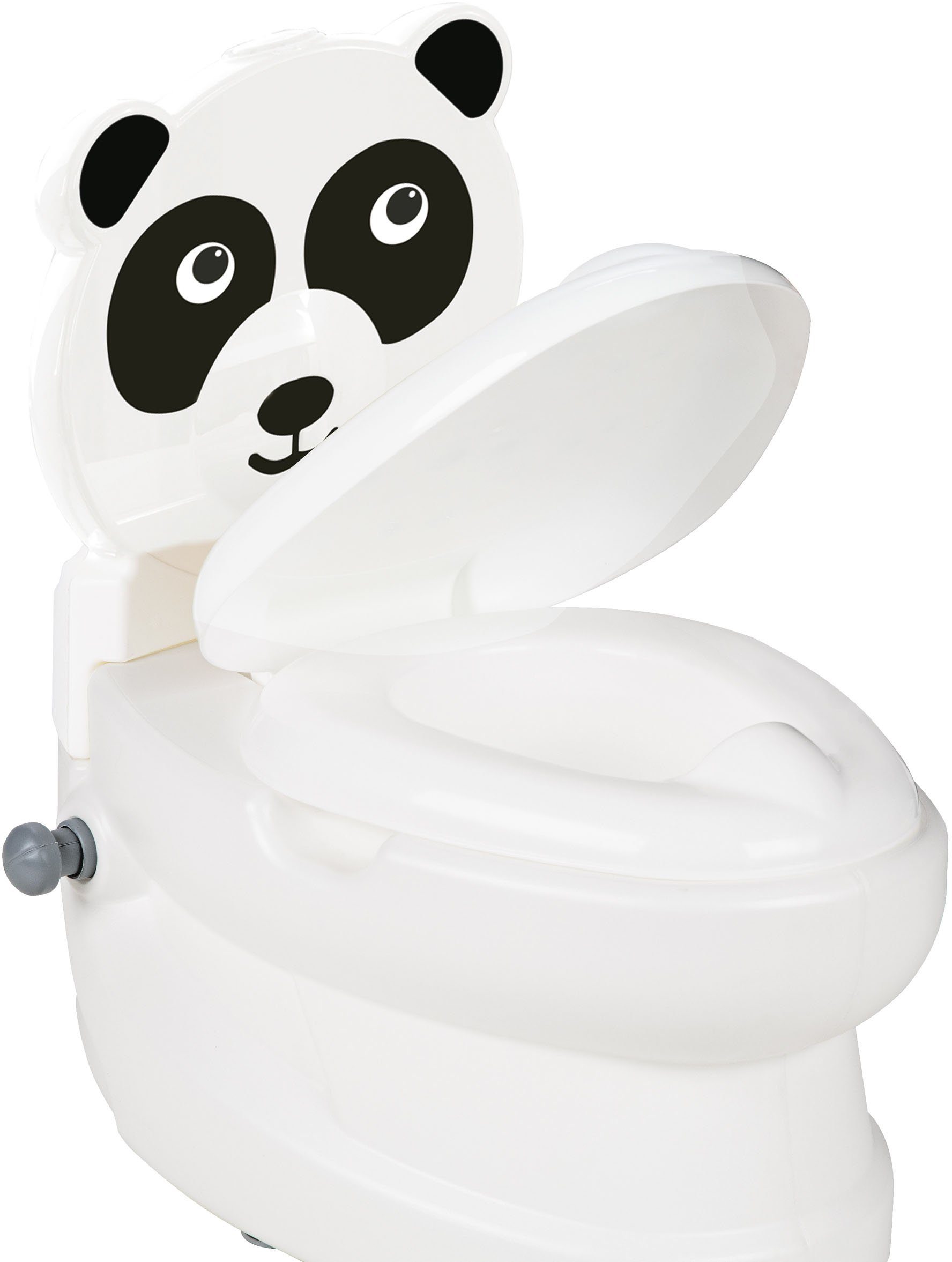 Jamara Toilet Trainer My Little Toilet, Panda, with flushing sound and toilet paper holder