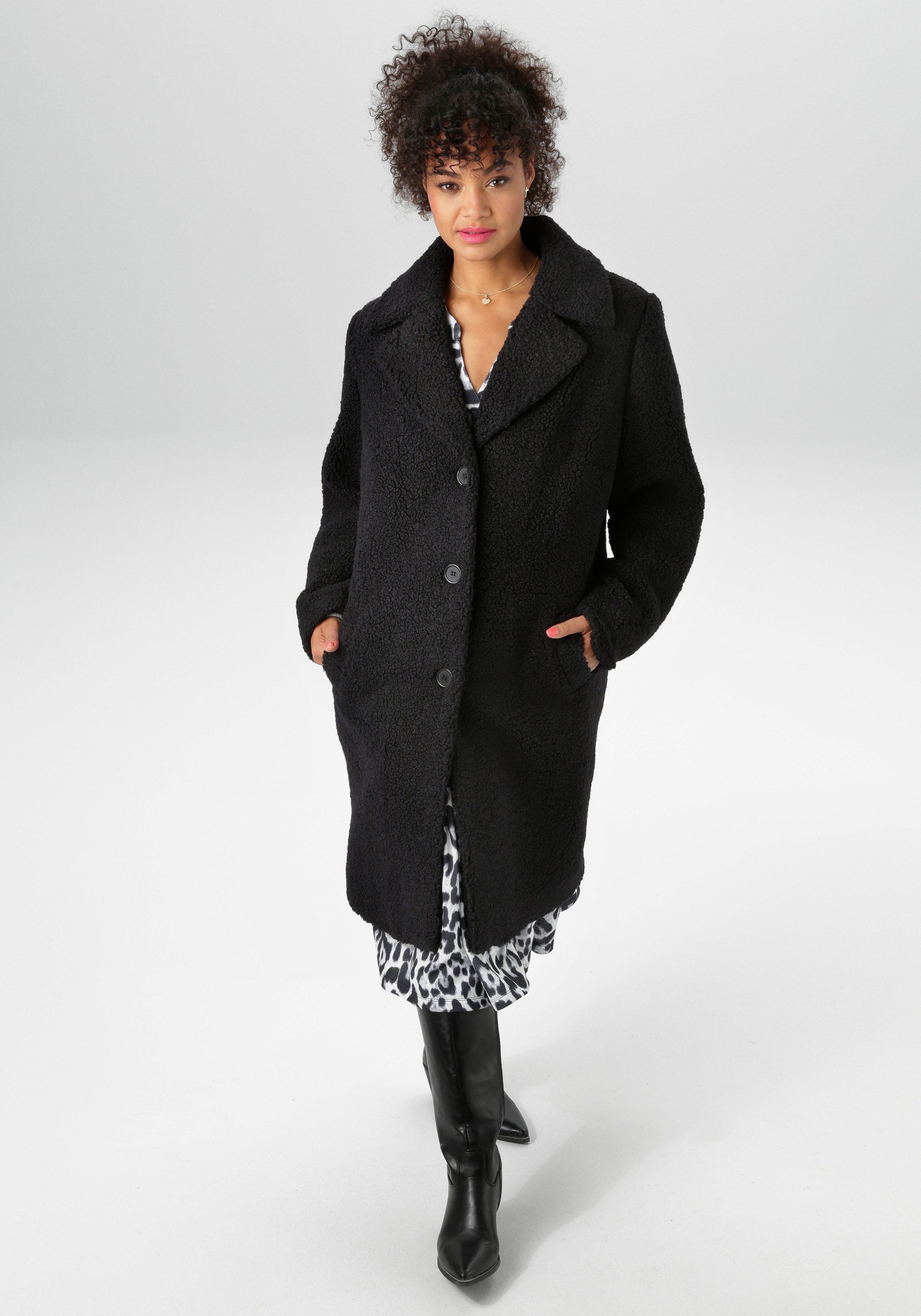 Aniston PLUS Fellimitatjacke in Plüsch-Optik günstig online kaufen