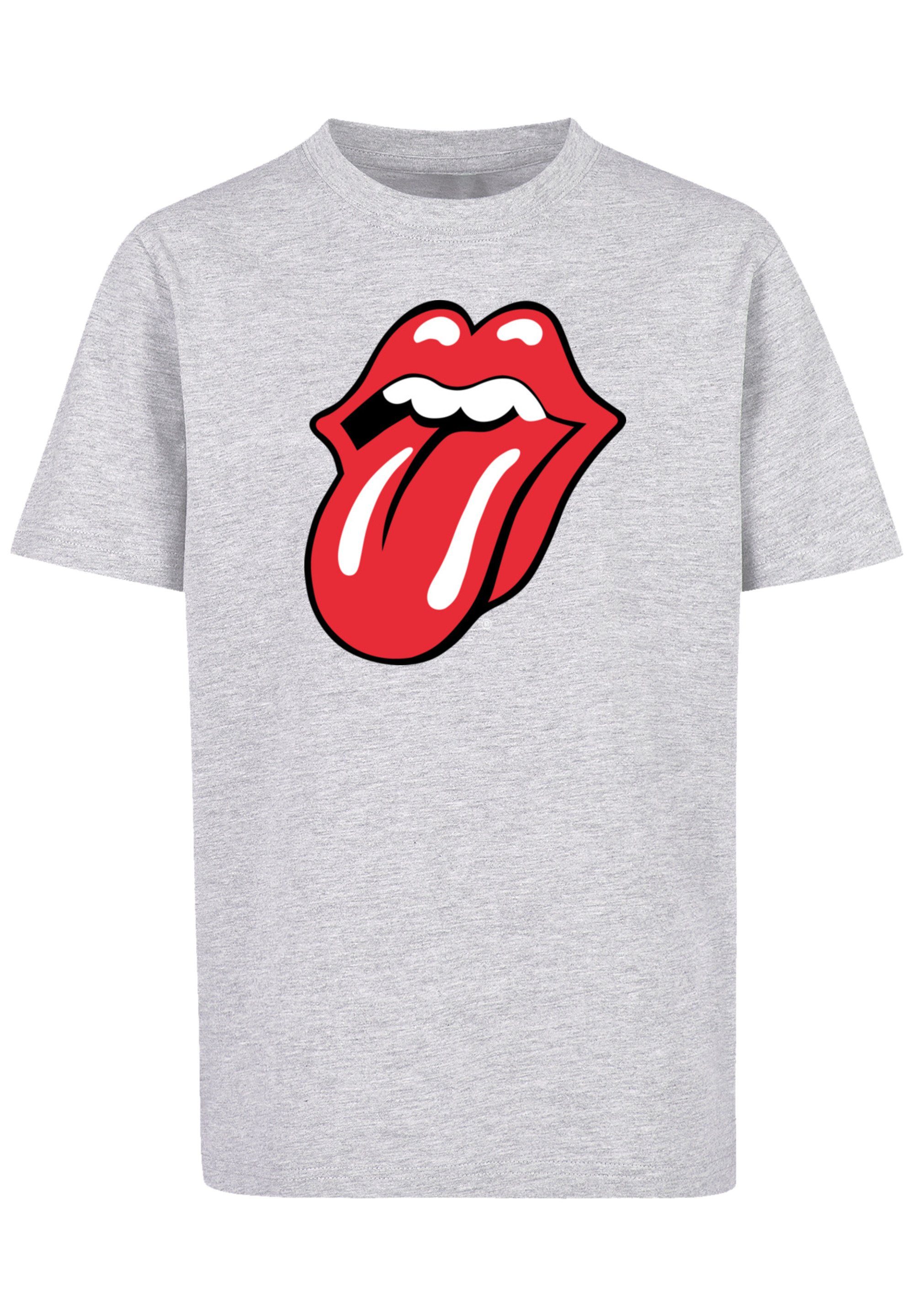Rot Stones F4NT4STIC T-Shirt The Print heather grey Zunge Rolling