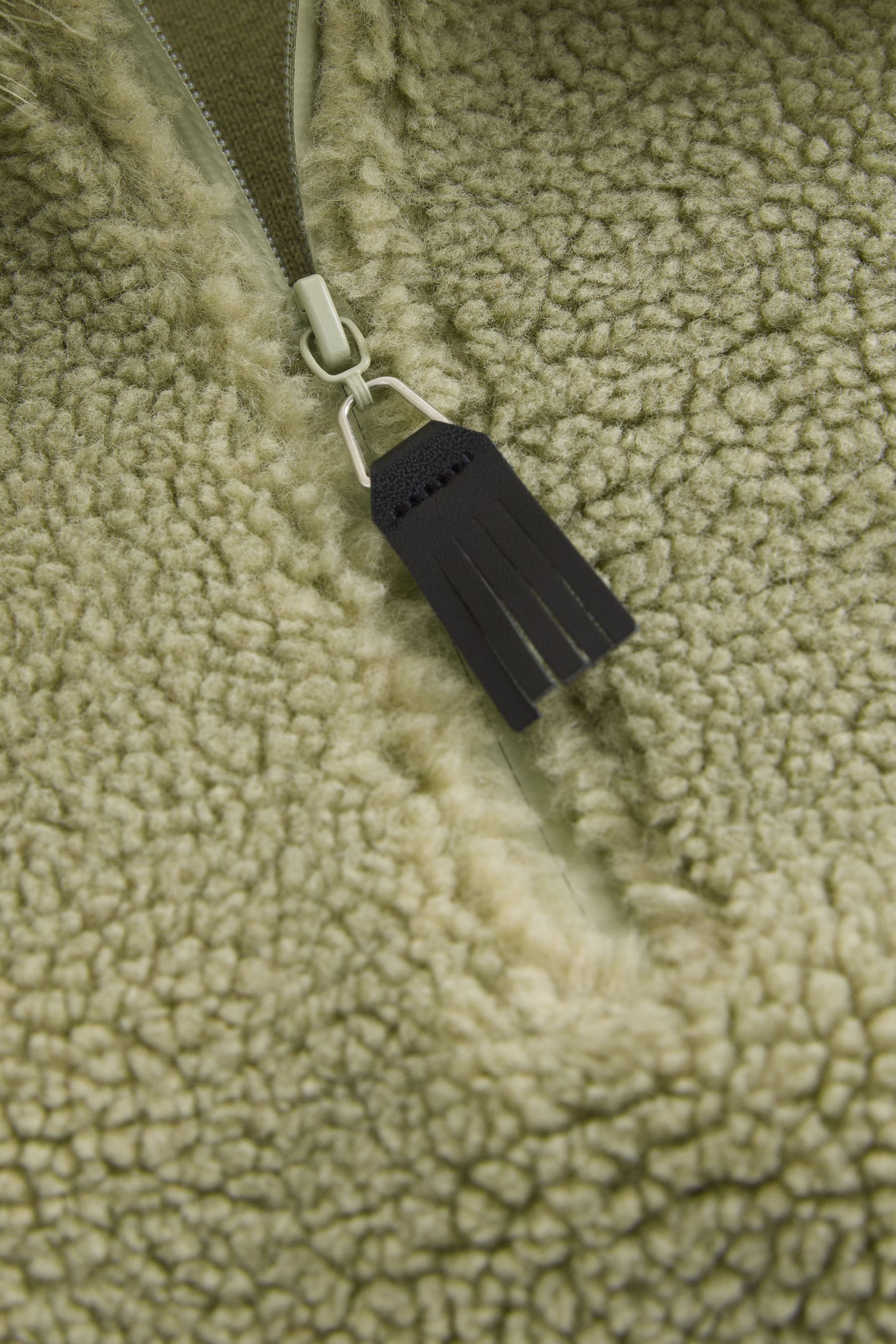 Next Fleecepullover Borg-Fleece mit 1/4-RV und Kunstfell-Kragen (1-tlg)