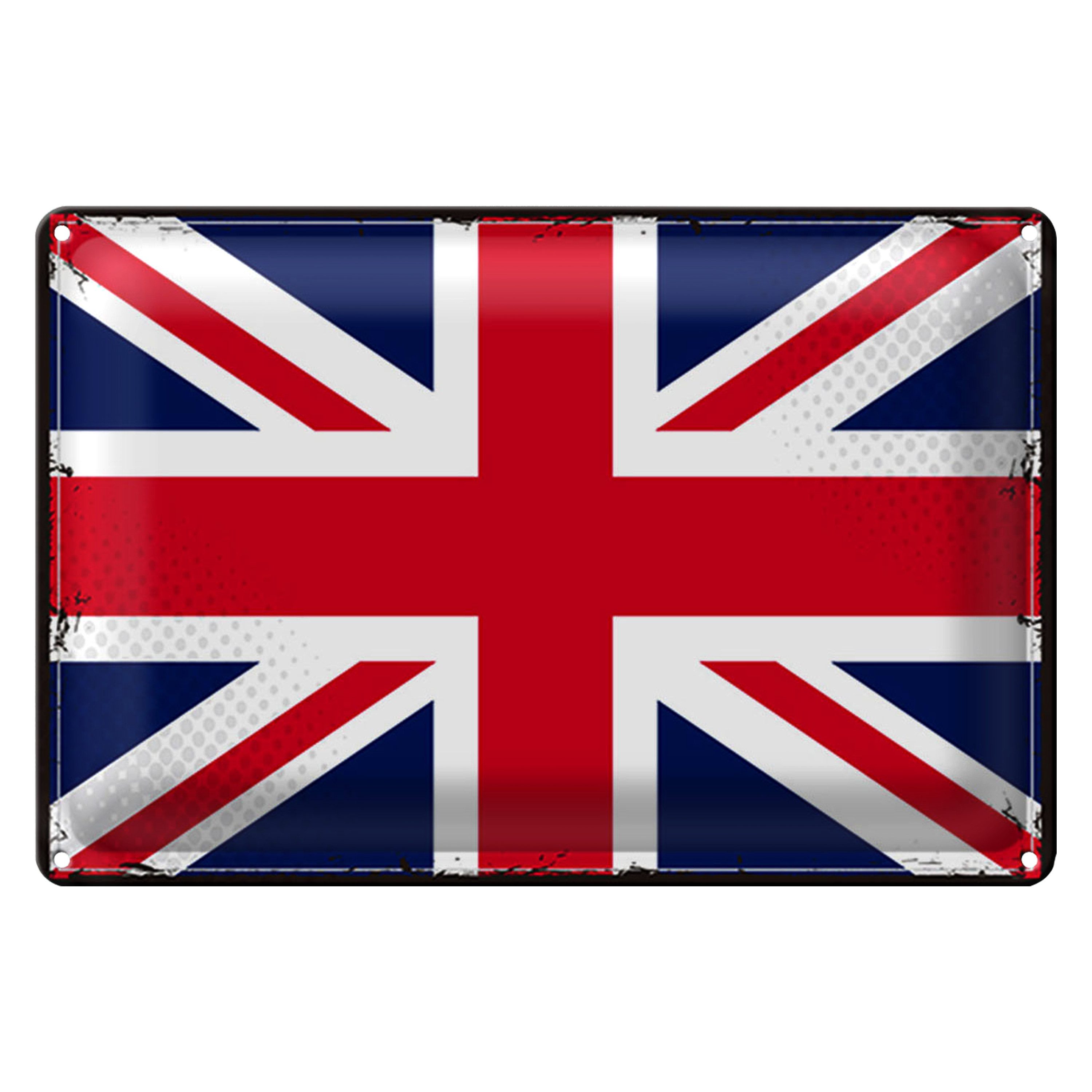 Roomando Metallschild Blechschild Flagge Union Jack 30x20cm Retro United Kingdom