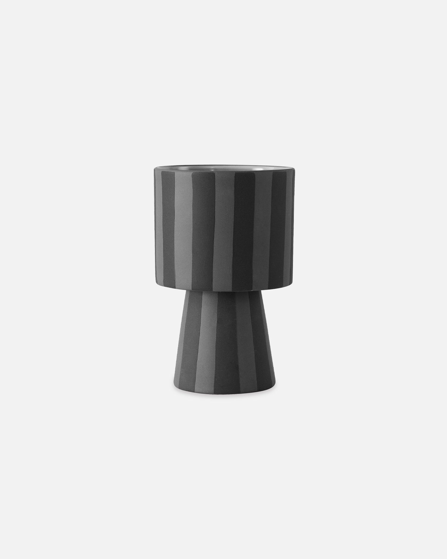 OYOY Übertopf Toppu Pot Klein - Blumentopf/Vase aus Keramik 15x10 cm, Schwarz/Grau