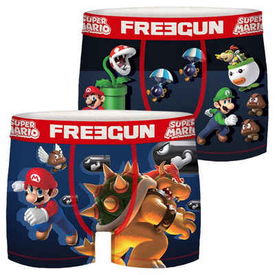 Freegun Boxershorts Freegun Super Mario Herren Boxershorts 2er Pack (2-St) mit Stretch