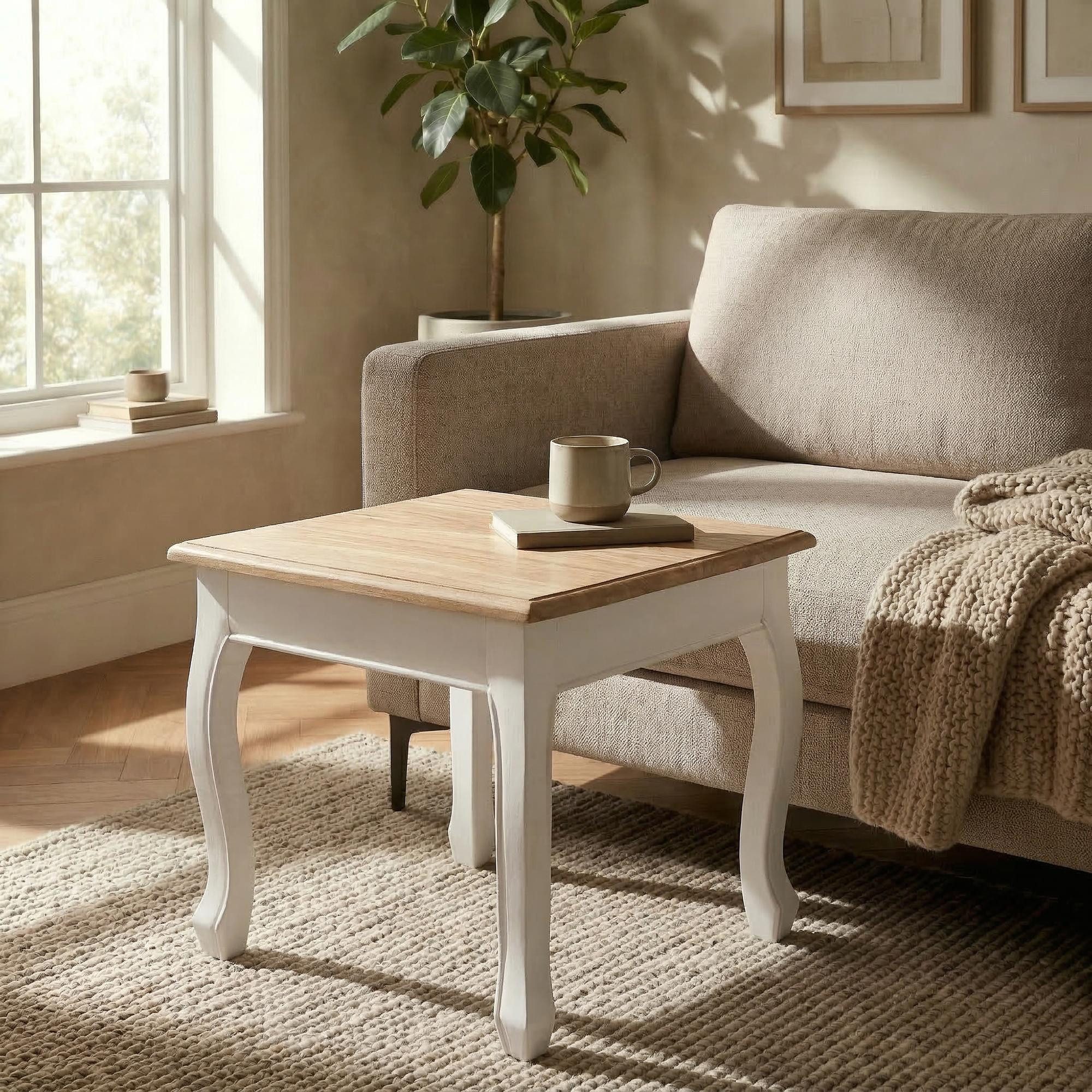 CLP Beistelltisch Alma (1er), 50x50 cm, Sofatisch im Landhausstil