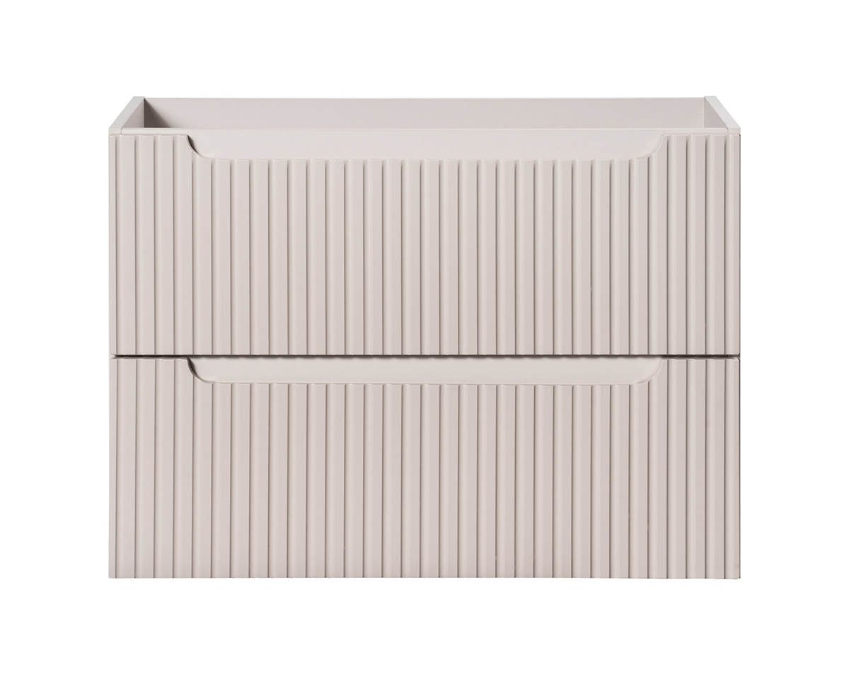 einfachgutemoebel Waschtisch-Set Bad Waschplatz ILUNA Cash 80cm Schubladen, Aufsatzbecken, Kaschmir, (Badmöbel Set, 1-St., Waschtisch Unterschrank)
