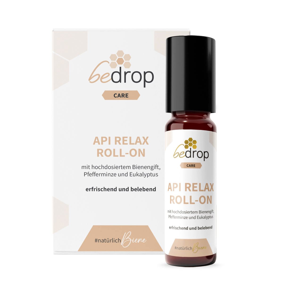 bedrop Körperpflegemittel API RELAX ROLL-ON mit hochdosiertem Bienengift und Eukalyptus - 10ml, erfrischend und belebend - mit kühlender Massagekugel
